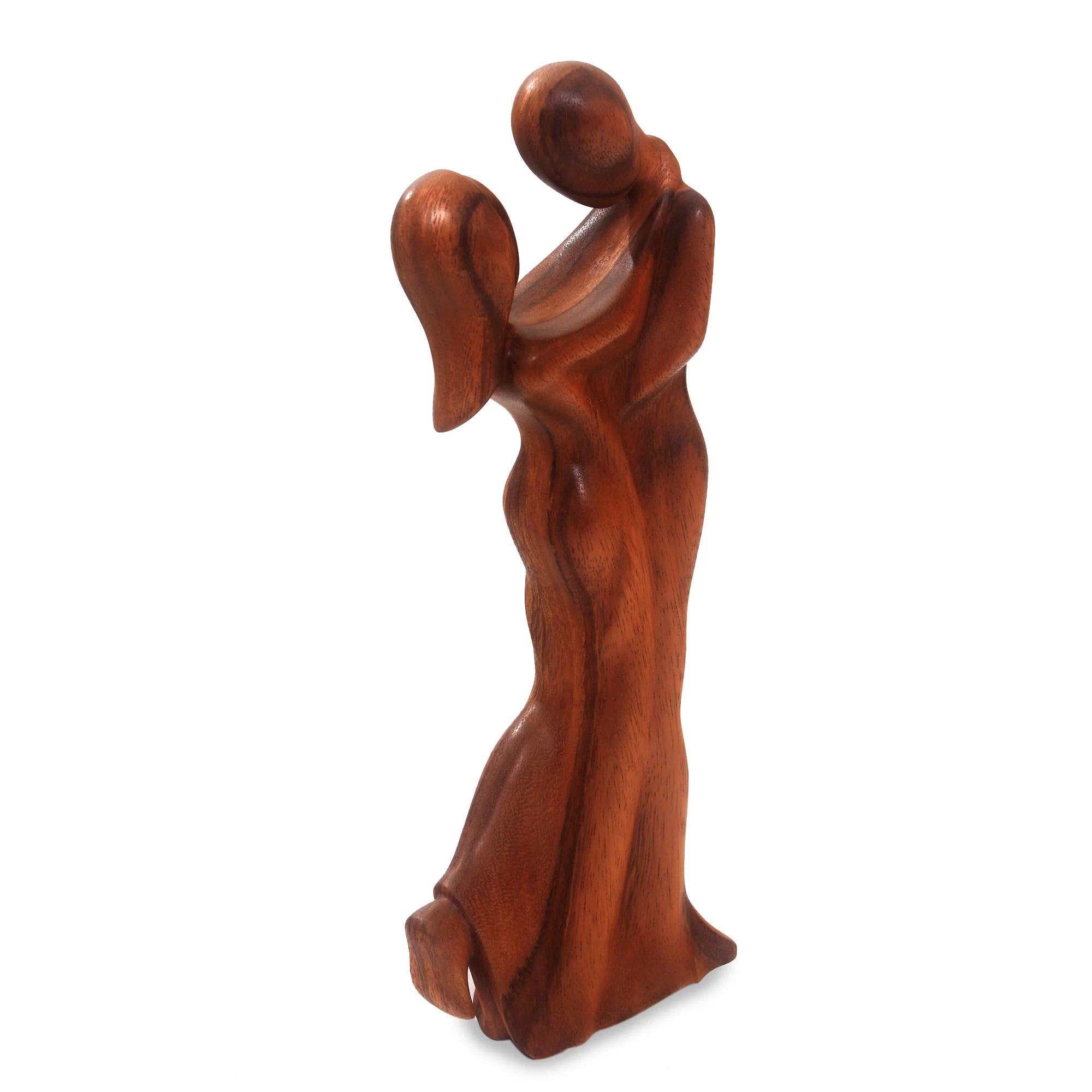 Romantic Embrace Romantic Suar Wood Sculpture from Bali - Image 4