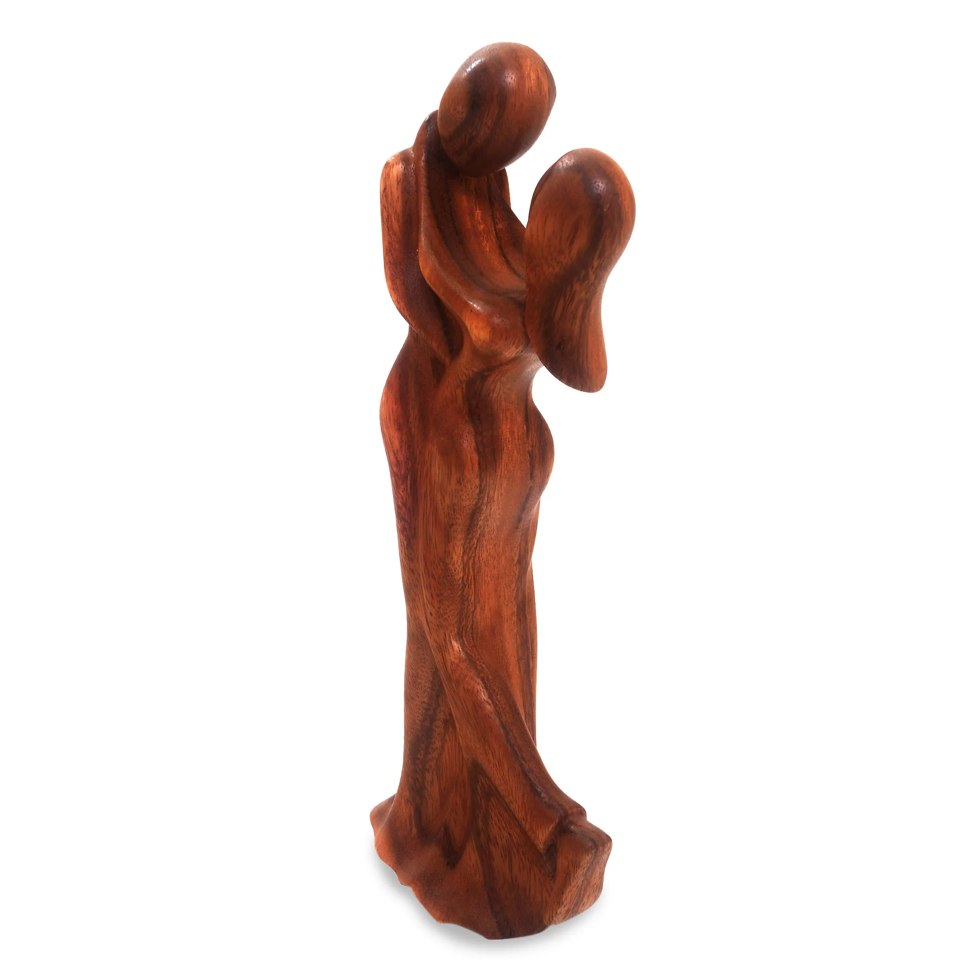 Romantic Embrace Romantic Suar Wood Sculpture from Bali - Image 5