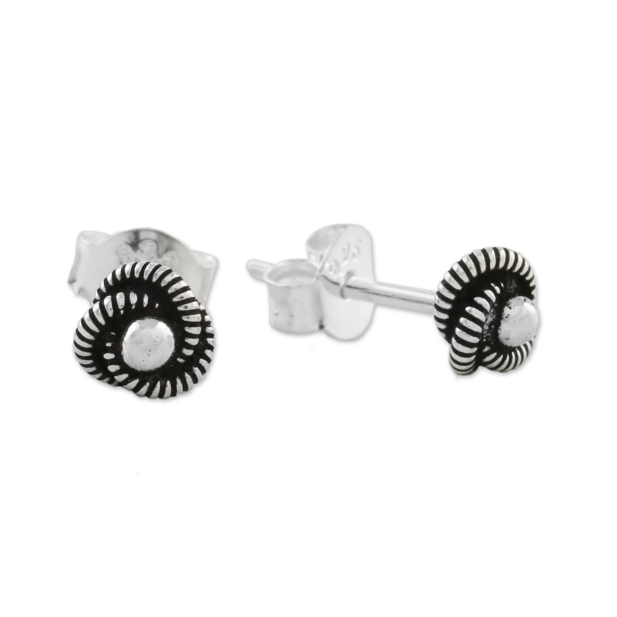 Rope Cyclones Spiral Motif Sterling Silver Stud Earrings from Thailand - Image 4