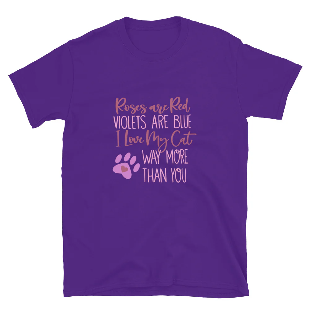 Roses Are Red Cat T-Shirt - Image 3