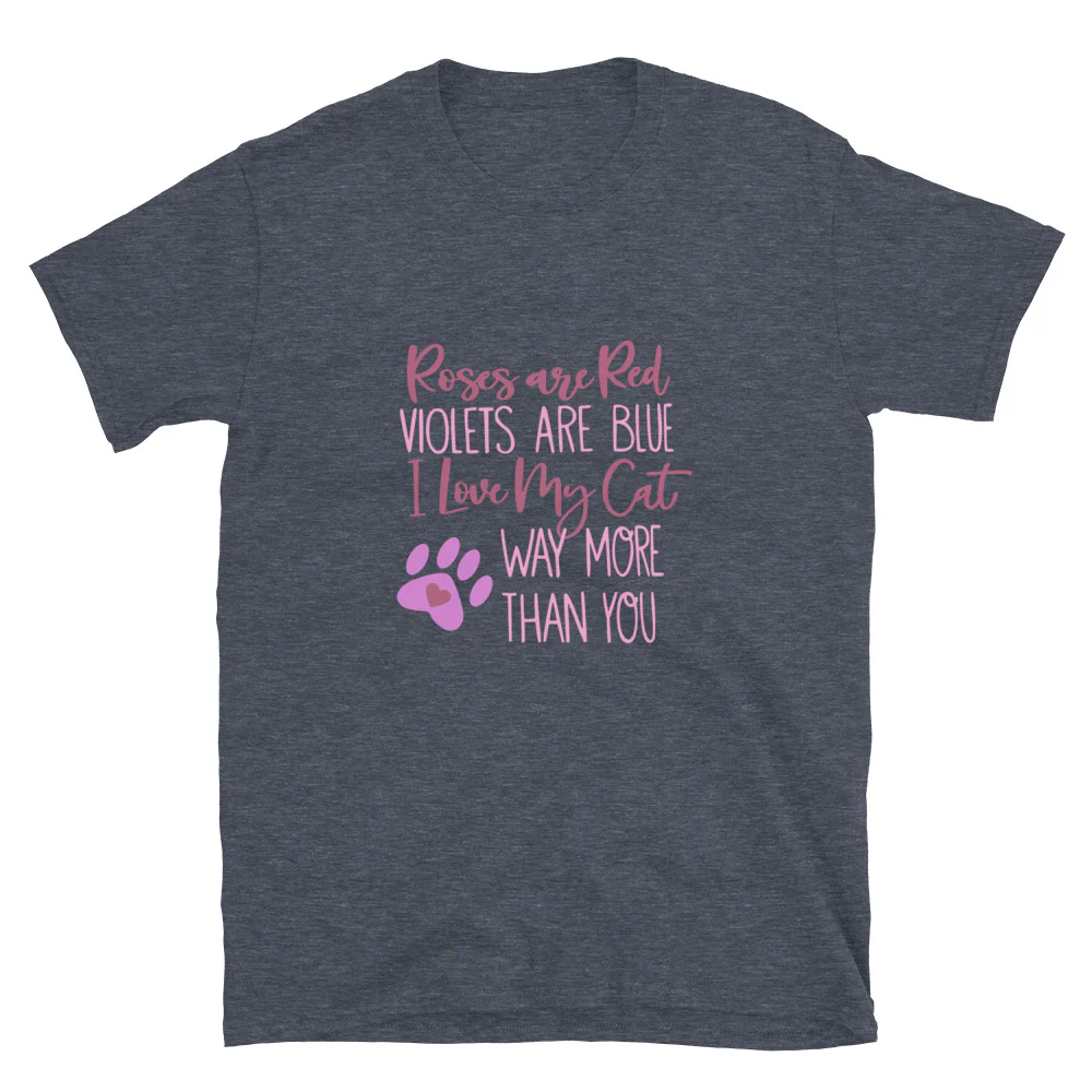 Roses Are Red Cat T-Shirt - Image 5