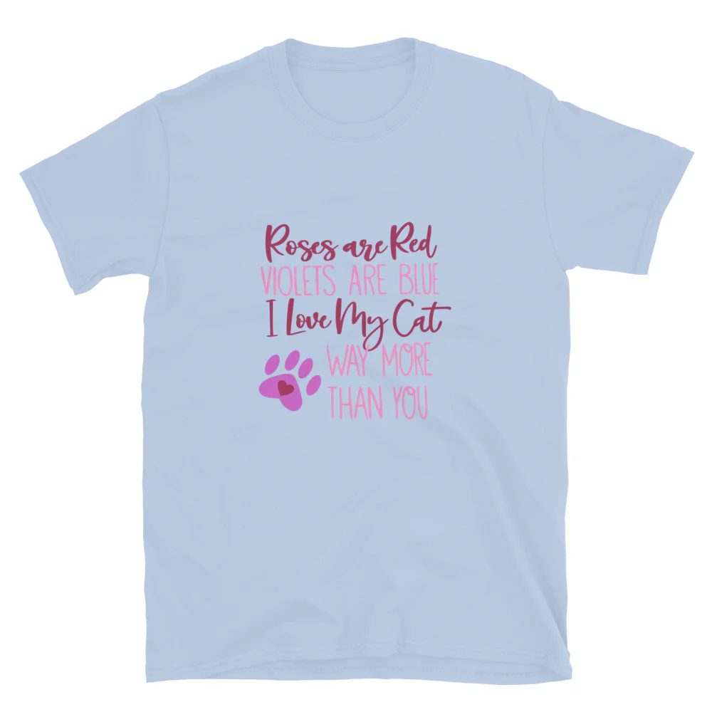Roses Are Red Cat T-Shirt - Image 6