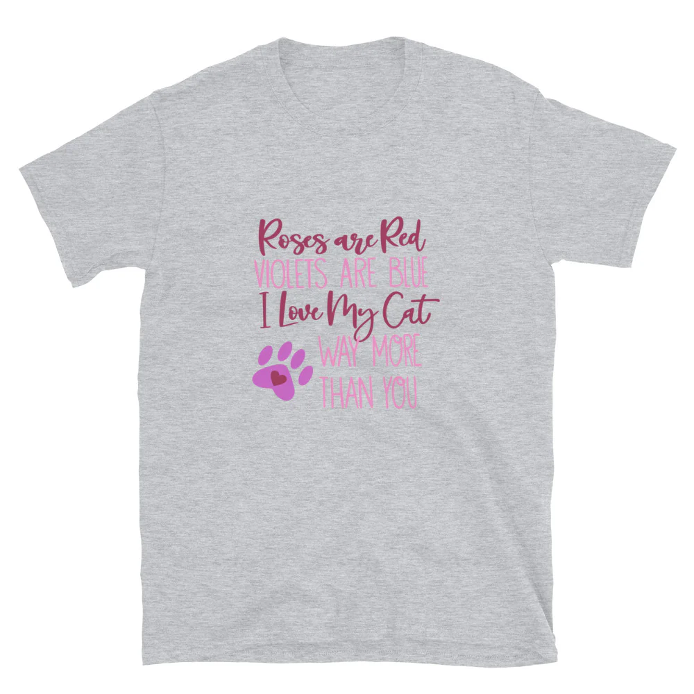 Roses Are Red Cat T-Shirt - Image 7