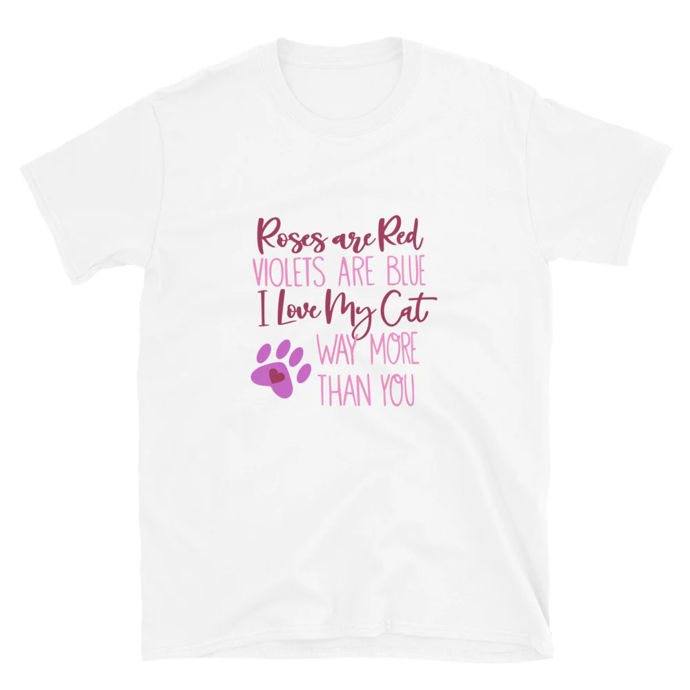 Roses Are Red Cat T-Shirt - Image 8