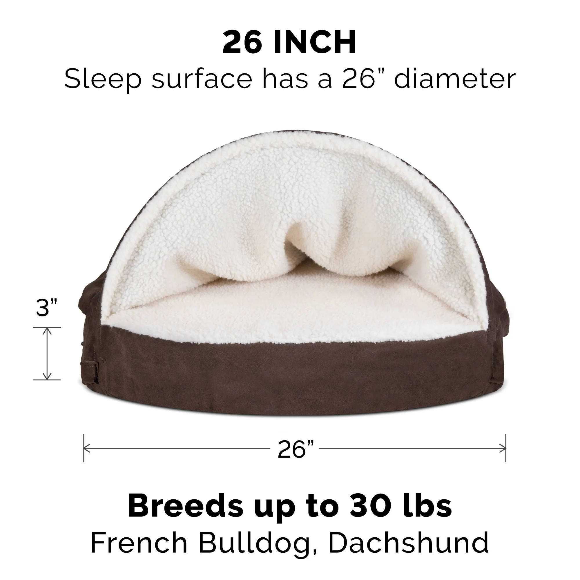 Round Faux Sheepskin Snuggery Pet Bed - Image 2