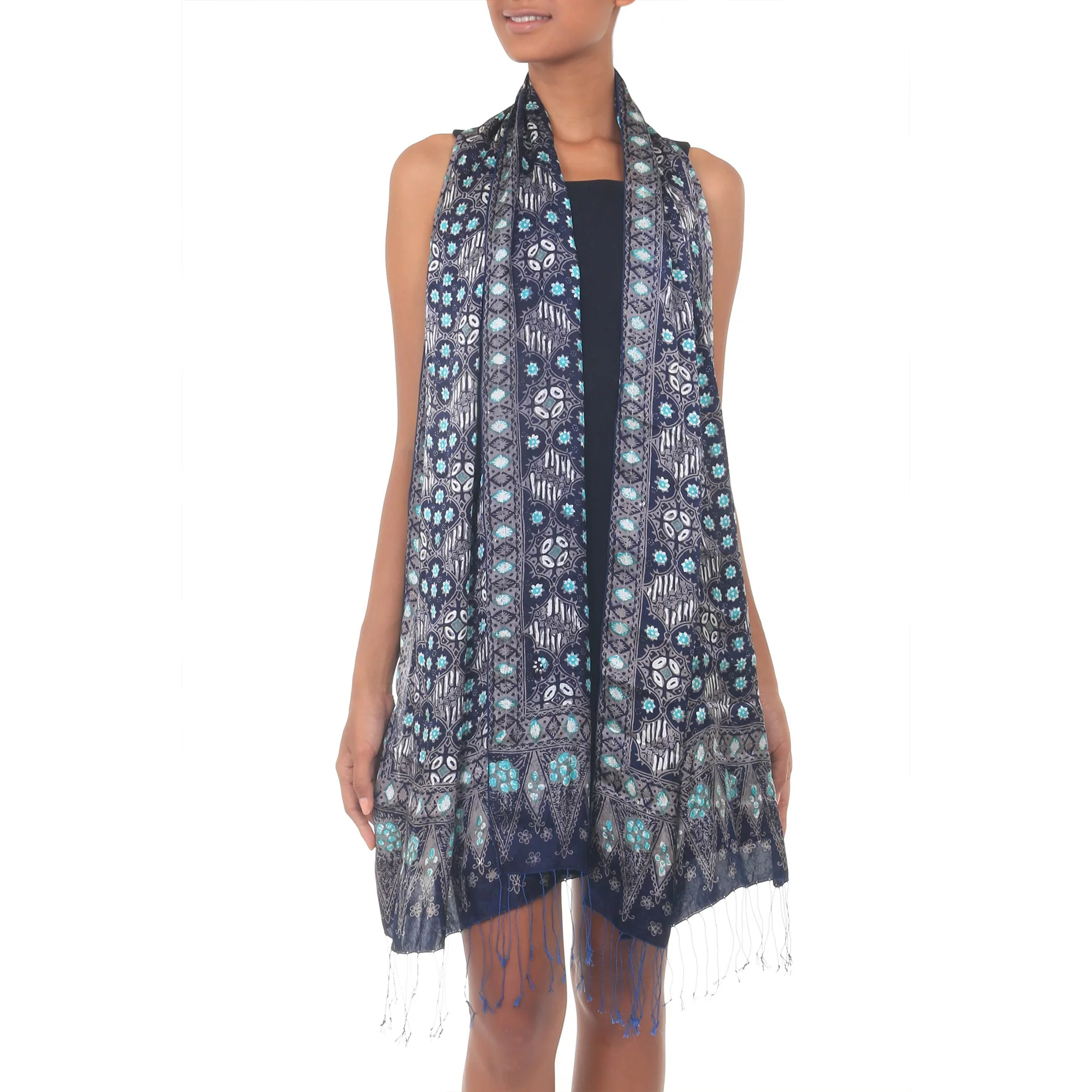 Royal Art Batik Silk Shawl - Image 3