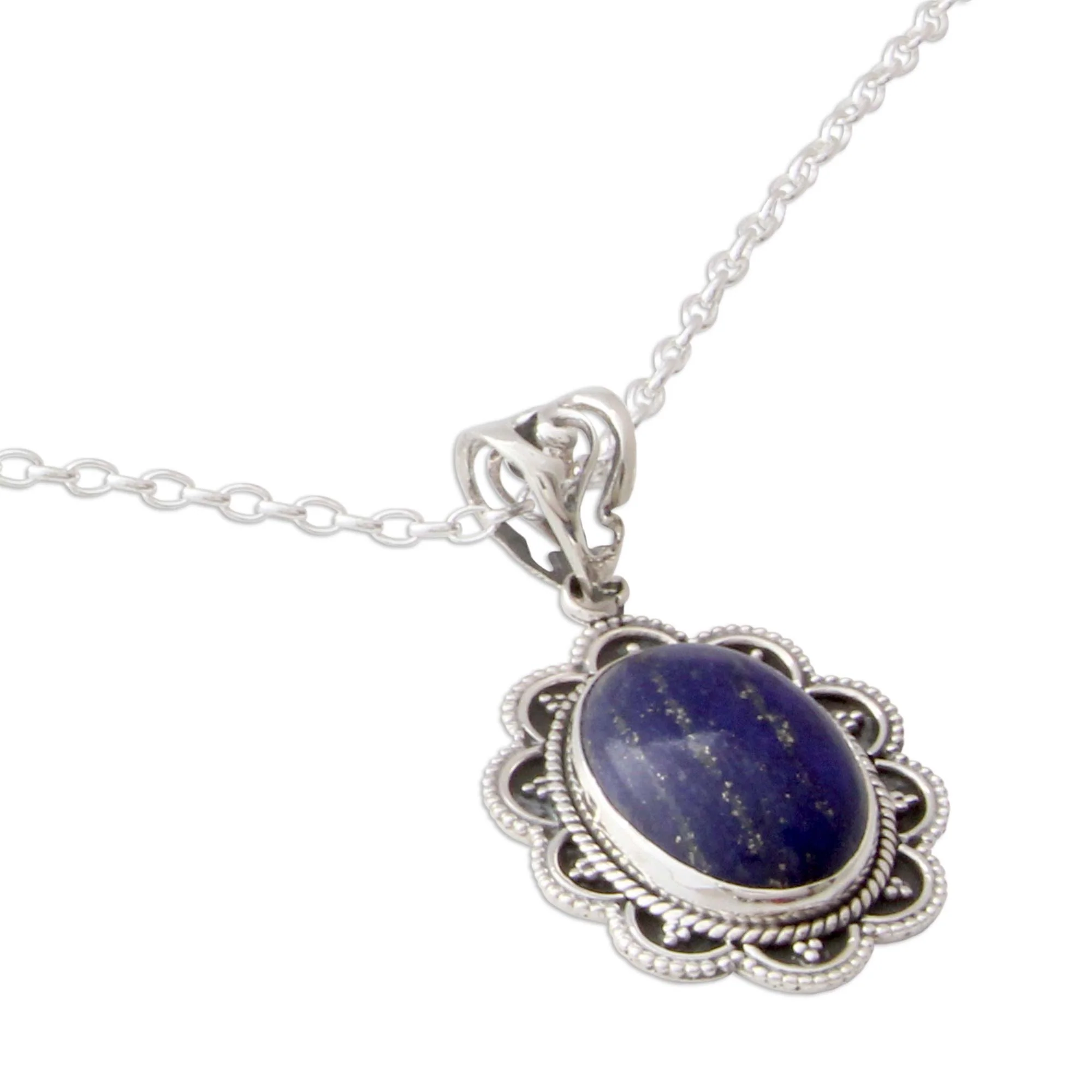 Royal Audience Artisan Crafted Lapis Lazuli and Silver Pendant Necklace - Image 4