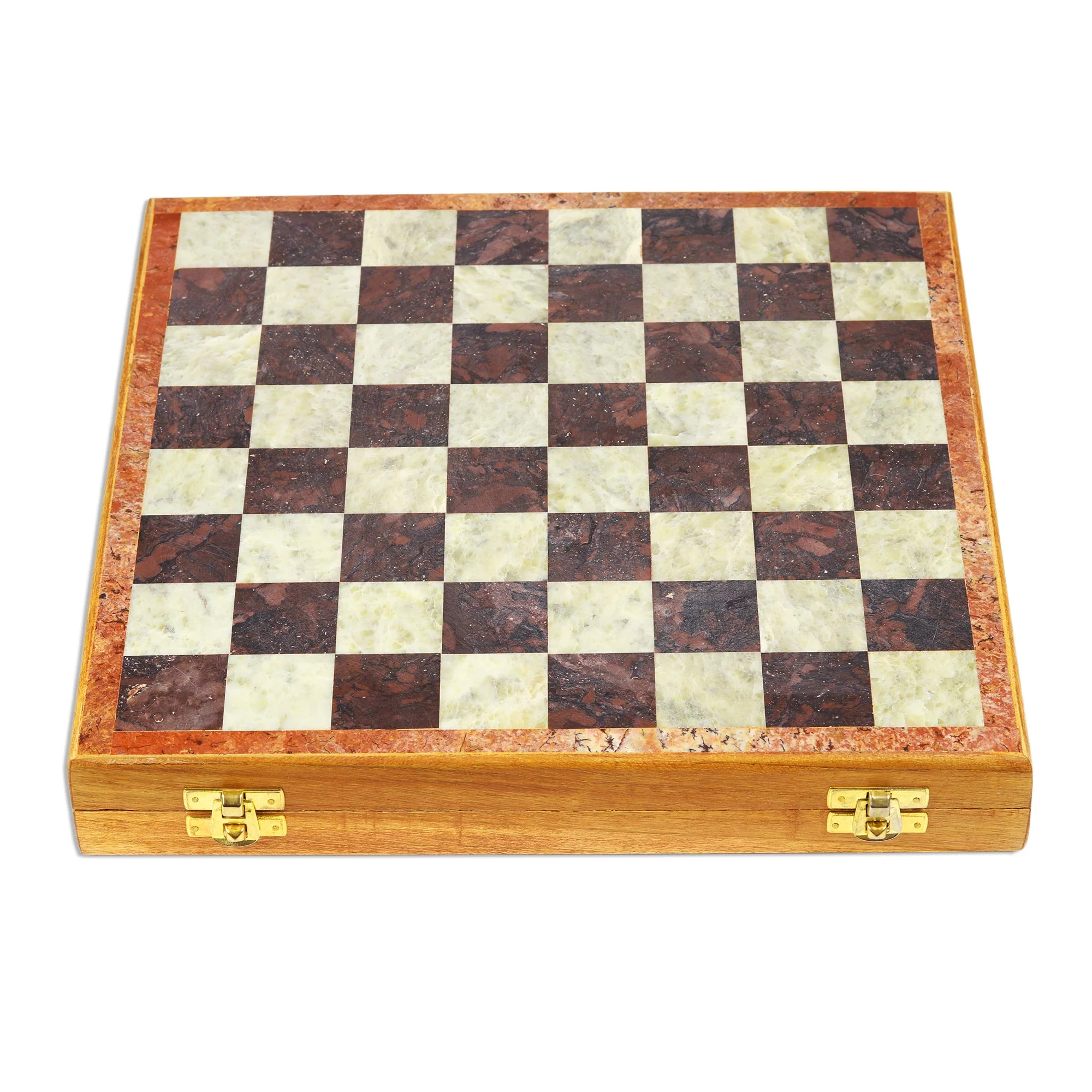 Royal Charm Soapstone Self-Storing Chess Set from India - Image 4