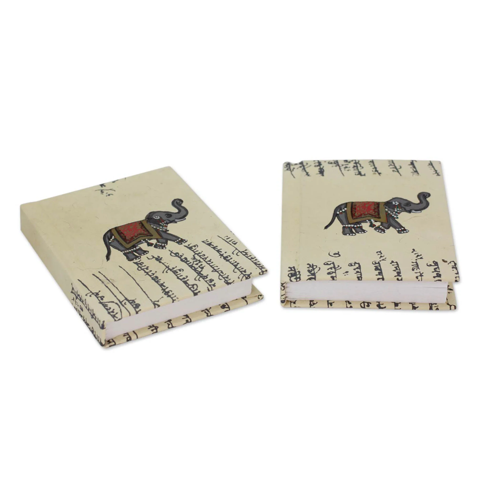 Royal Elephants Handmade paper journals (Pair) - Image 2
