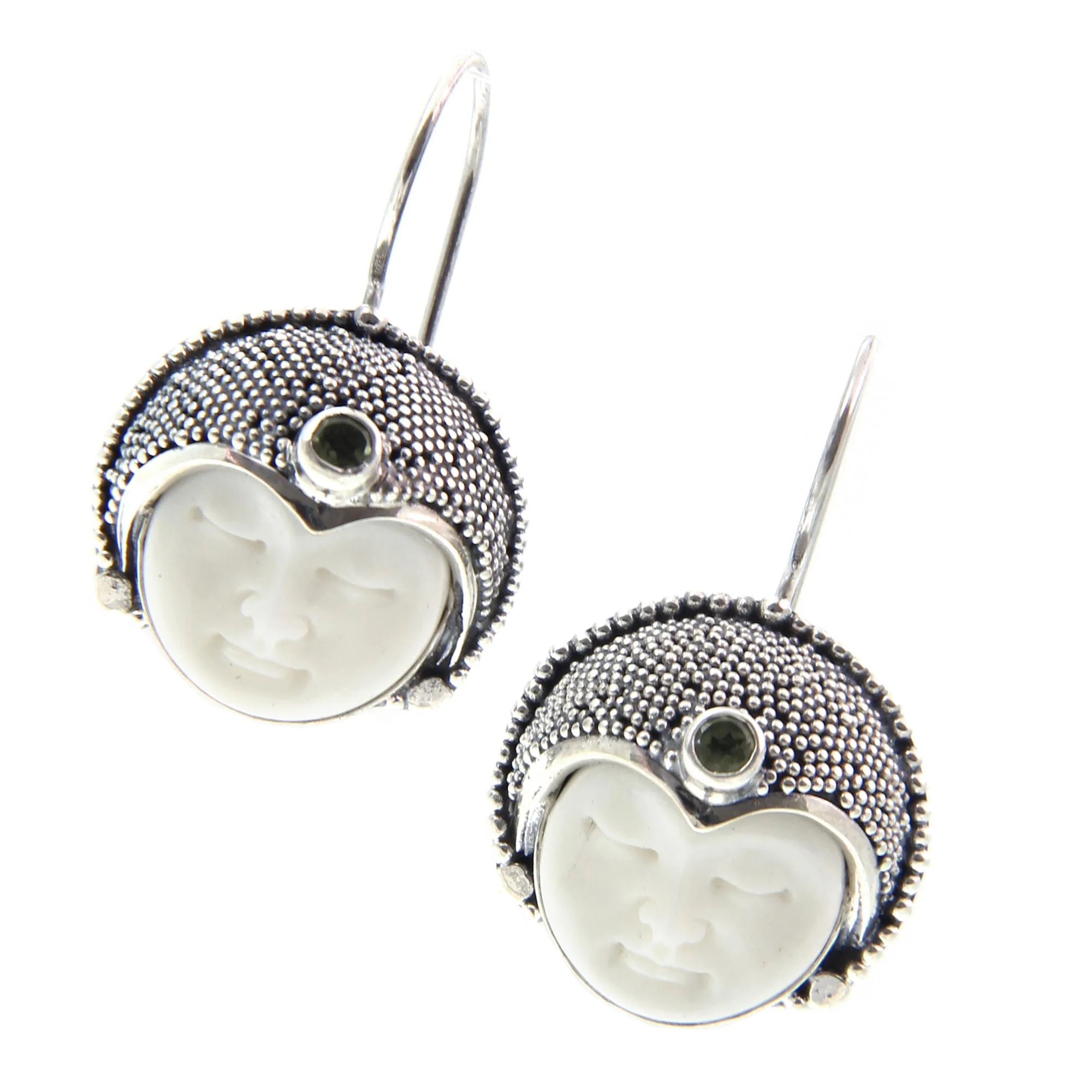 Royal Lady Artisan Crafted Sterling Silver and Bone Earrings - Image 3