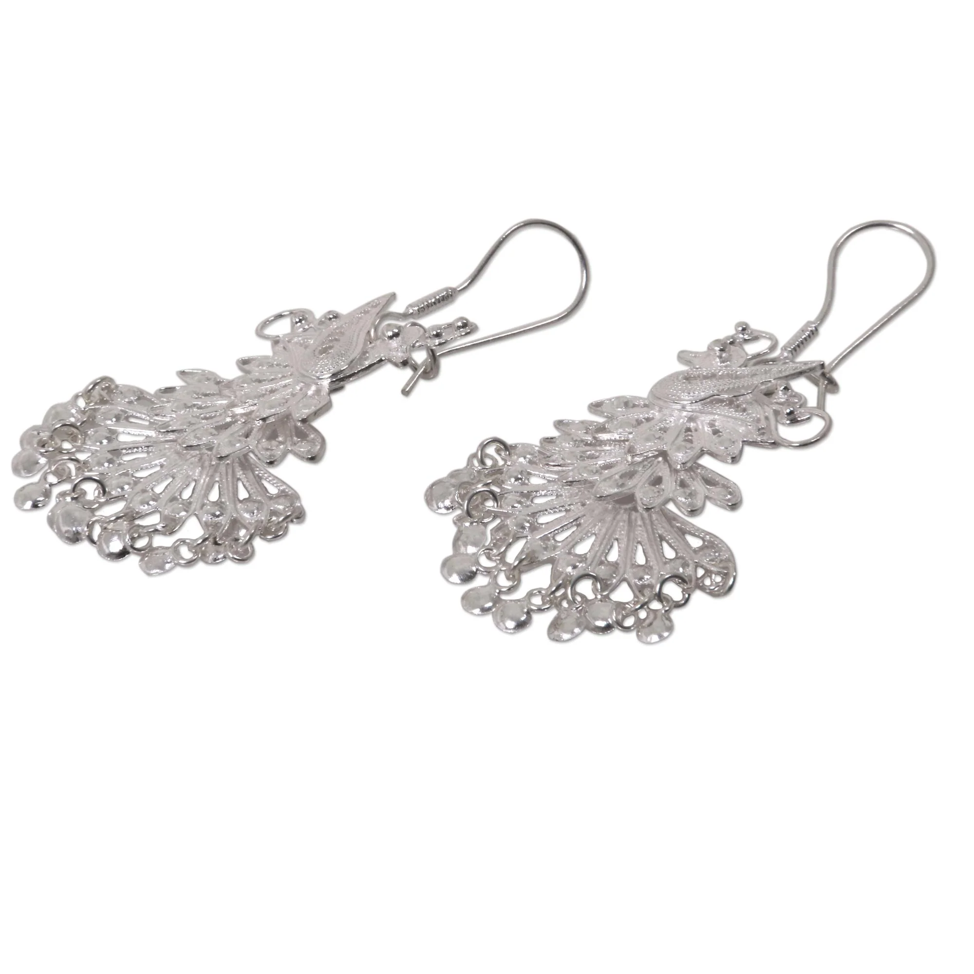 Royal Peacock Chandelier Bridal Earrings - Image 3