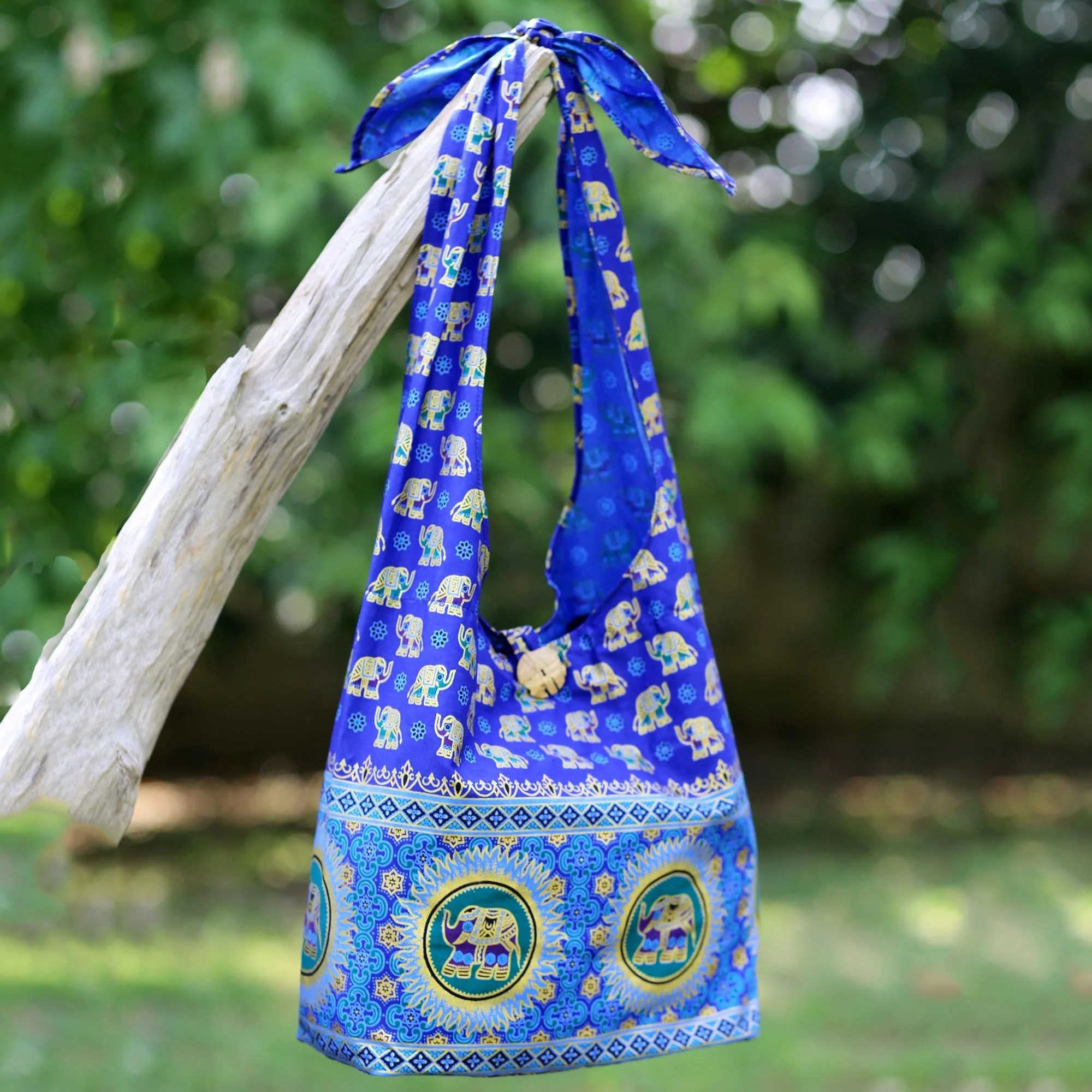 Royal Thai Elephant Cotton Shoulder Bag - Image 3