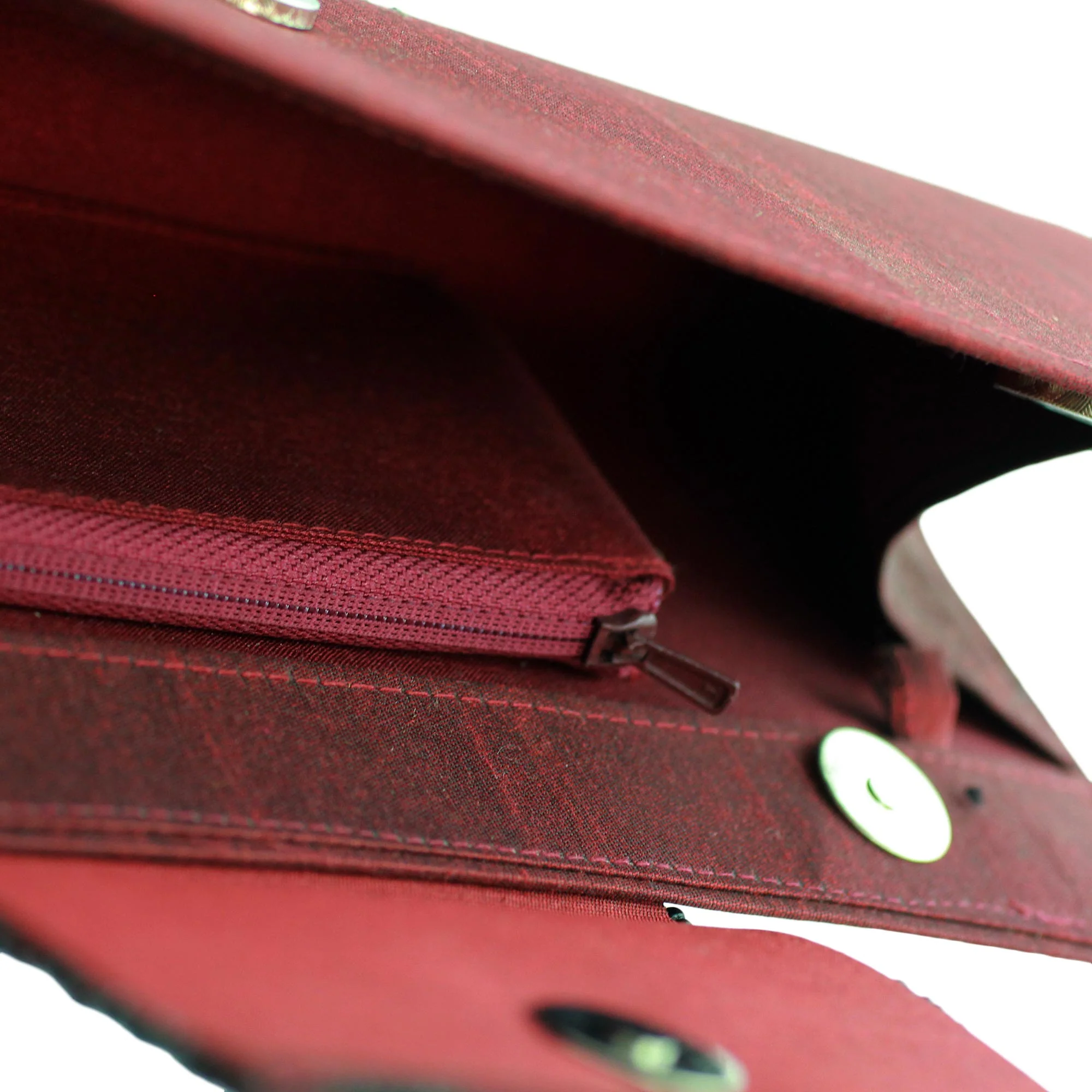 Ruby Allure Beaded Red Clutch Evening Bag - Image 4