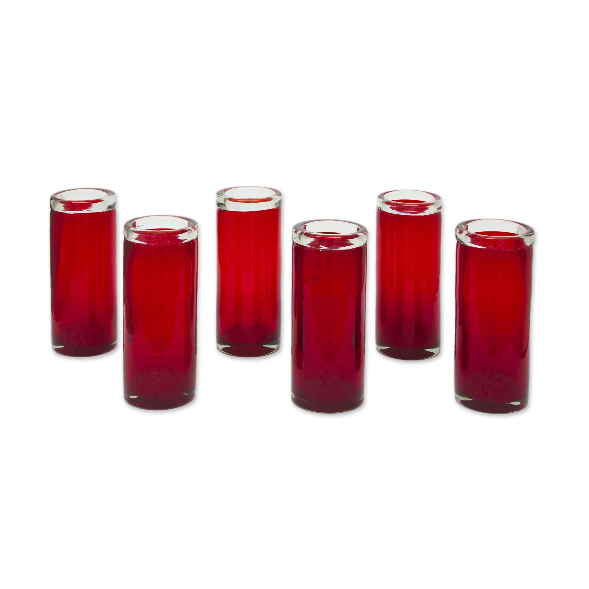 Ruby Red Hand Blown Mexican Glasses Set of 6 - Image 2