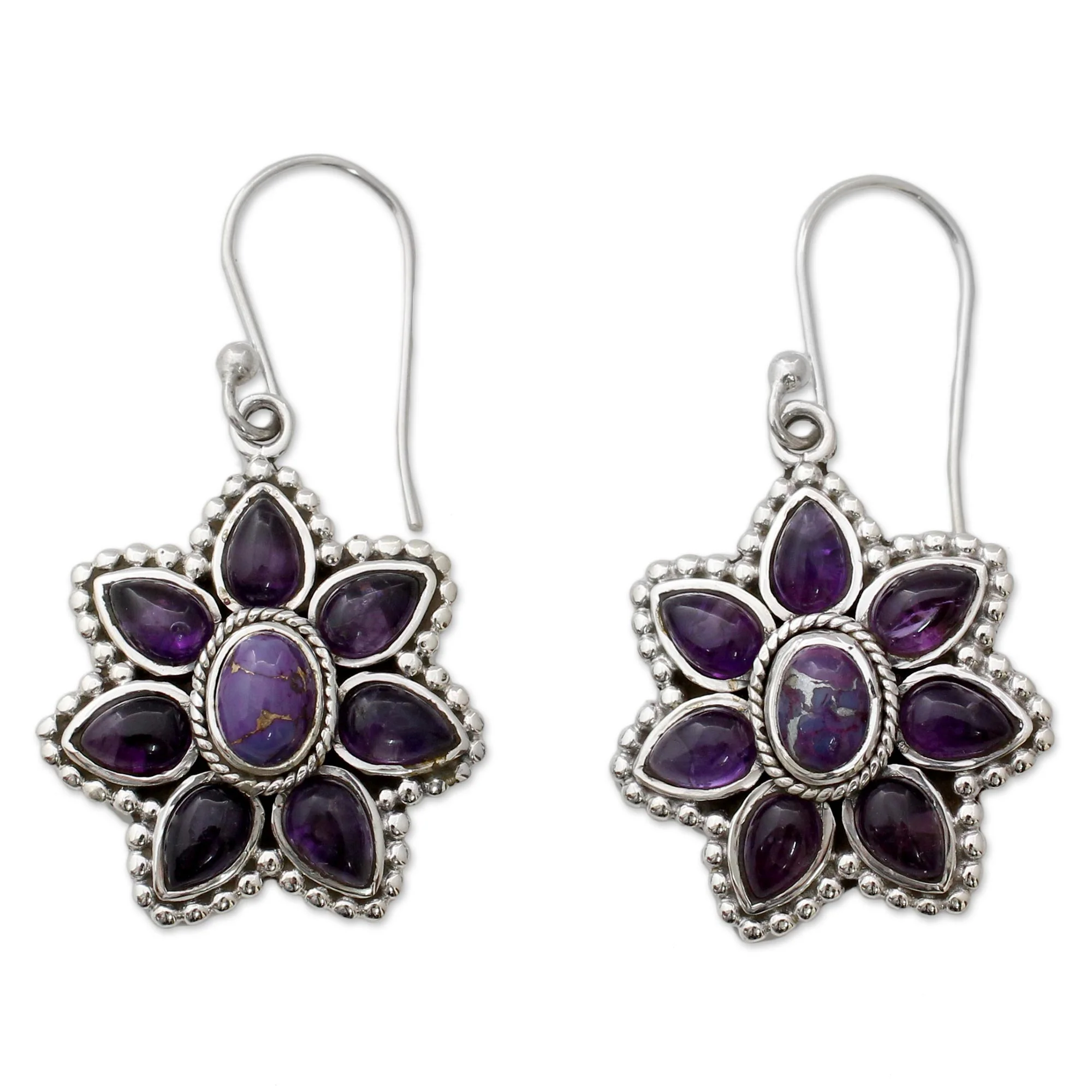 Ruffled Petals Sterling Silver Dangle Earrings - Image 2