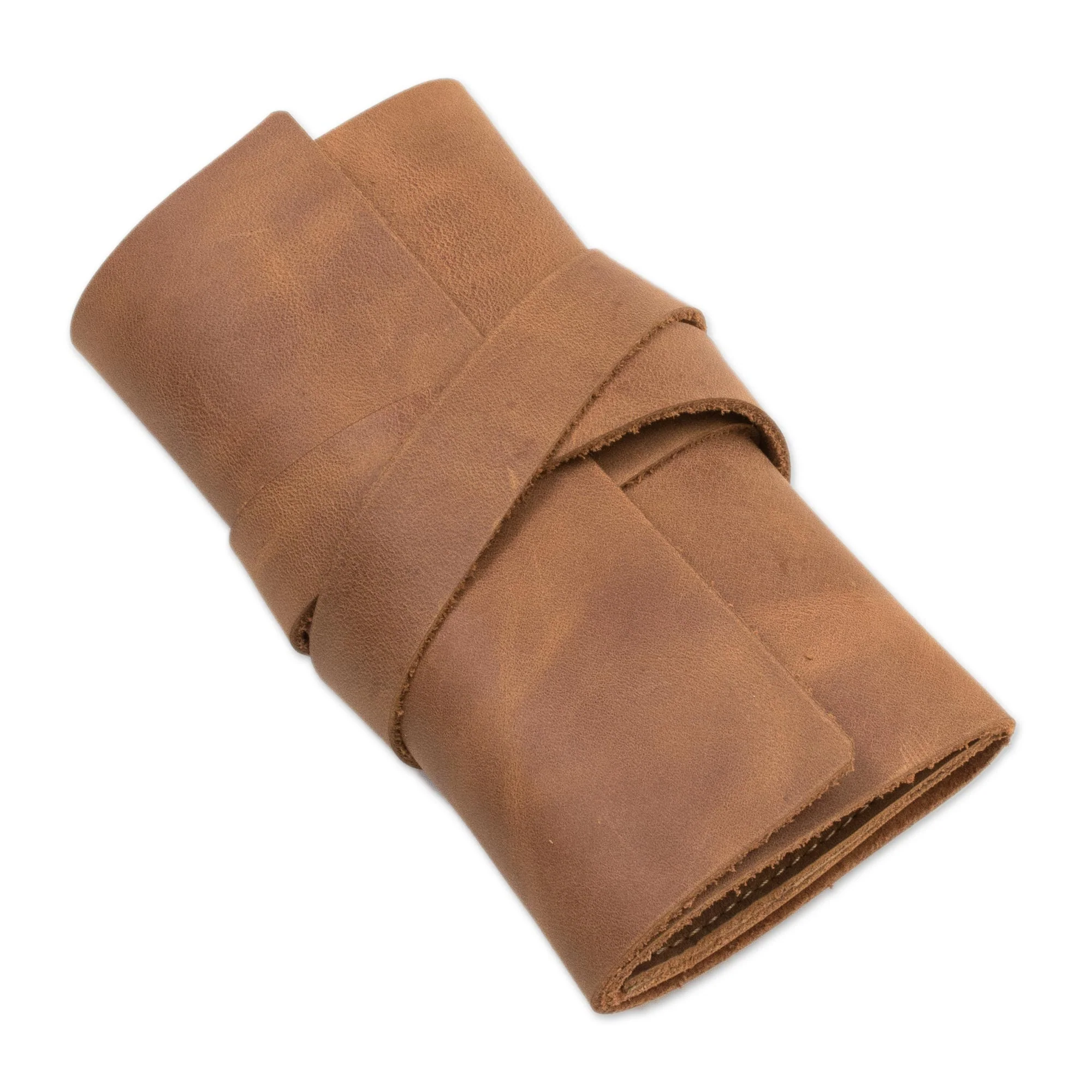 Rugged Modernity Handmade Leather Cable Case from Peru - Image 2