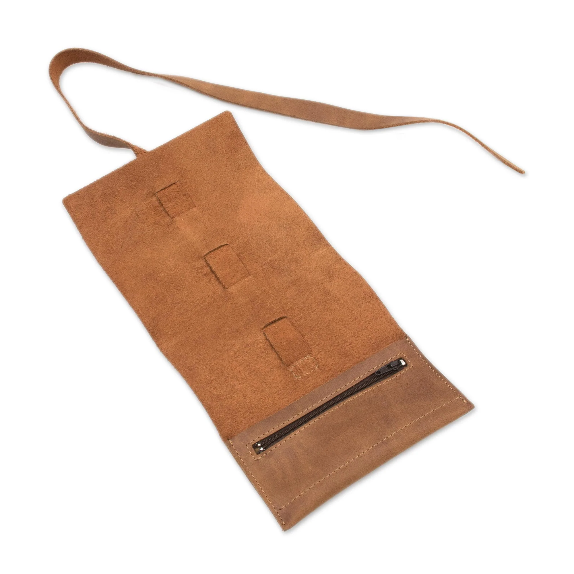 Rugged Modernity Handmade Leather Cable Case from Peru - Image 5
