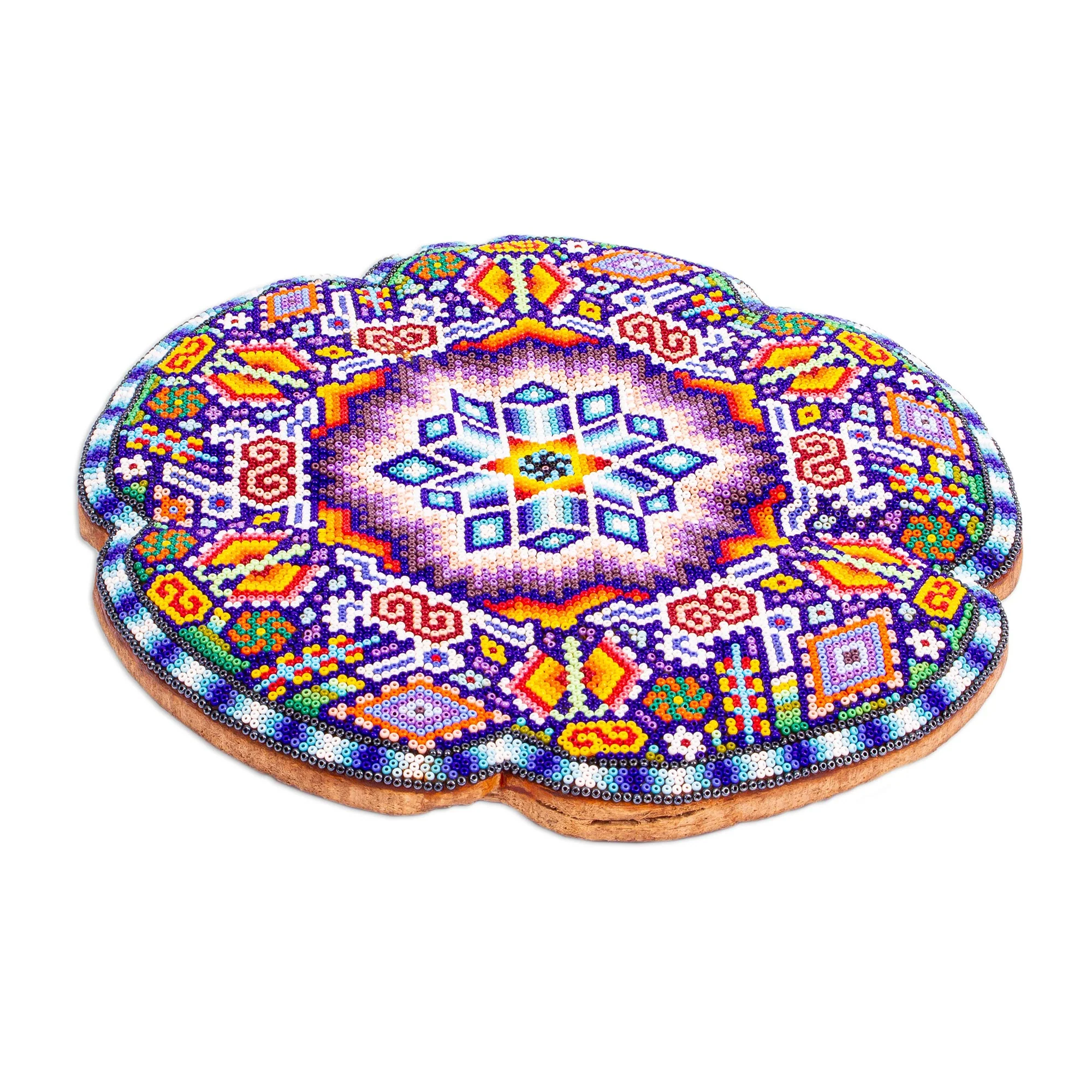 Run Rabbit Run Huichol Beadwork Nierika Painting Mexican Folk Art Handmade - Image 3