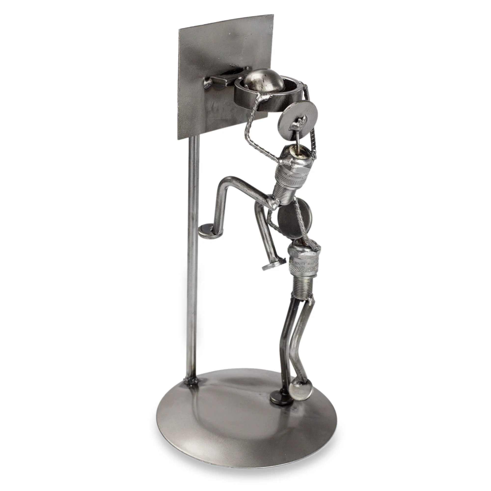 Rustic Basketball Final Recycled Metal Sculpture - Image 2