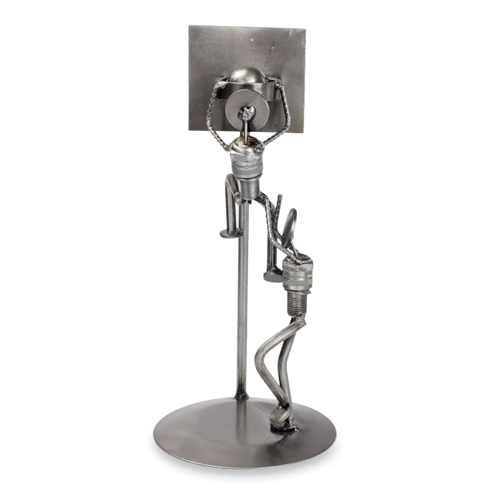 Rustic Basketball Final Recycled Metal Sculpture - Image 3