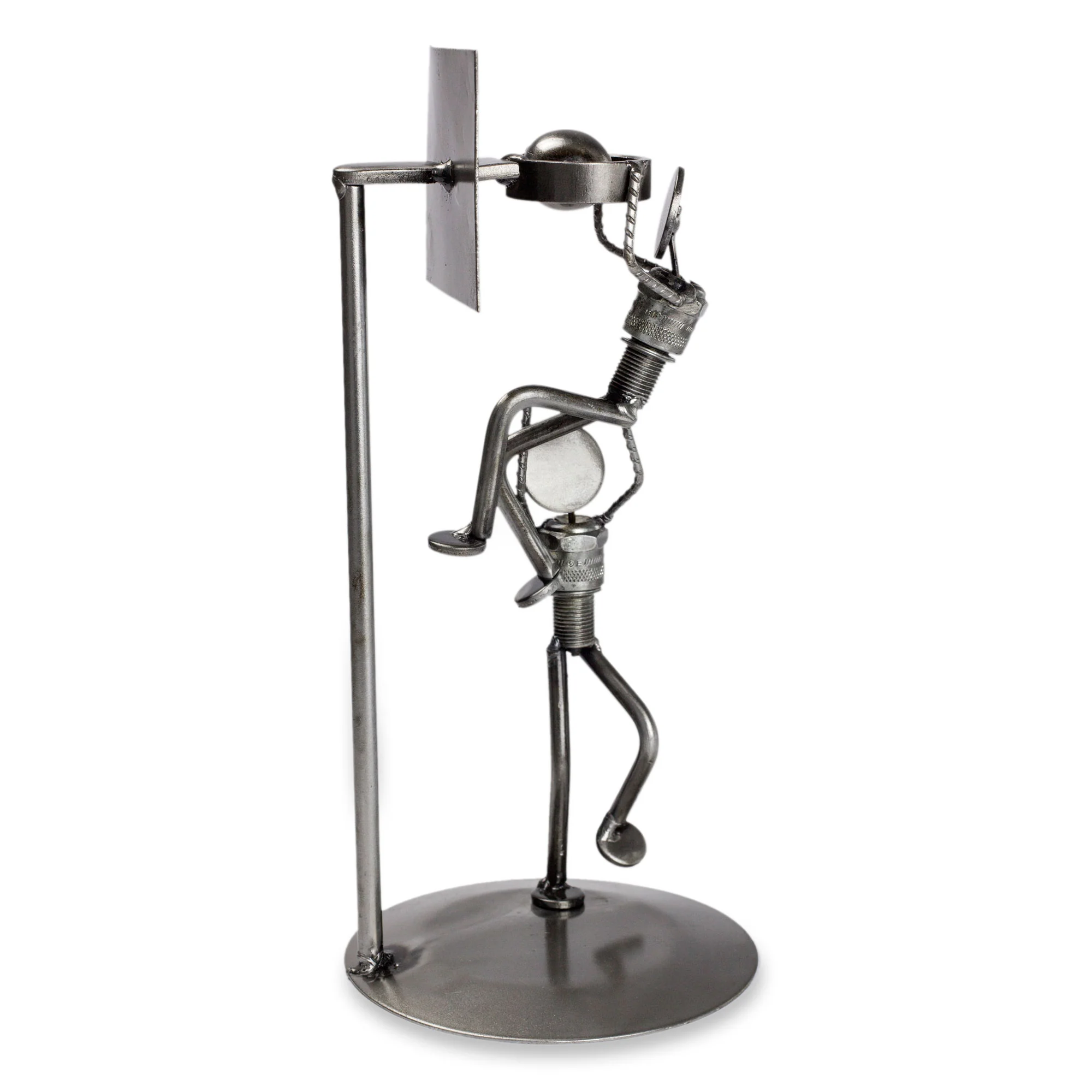 Rustic Basketball Final Recycled Metal Sculpture - Image 4