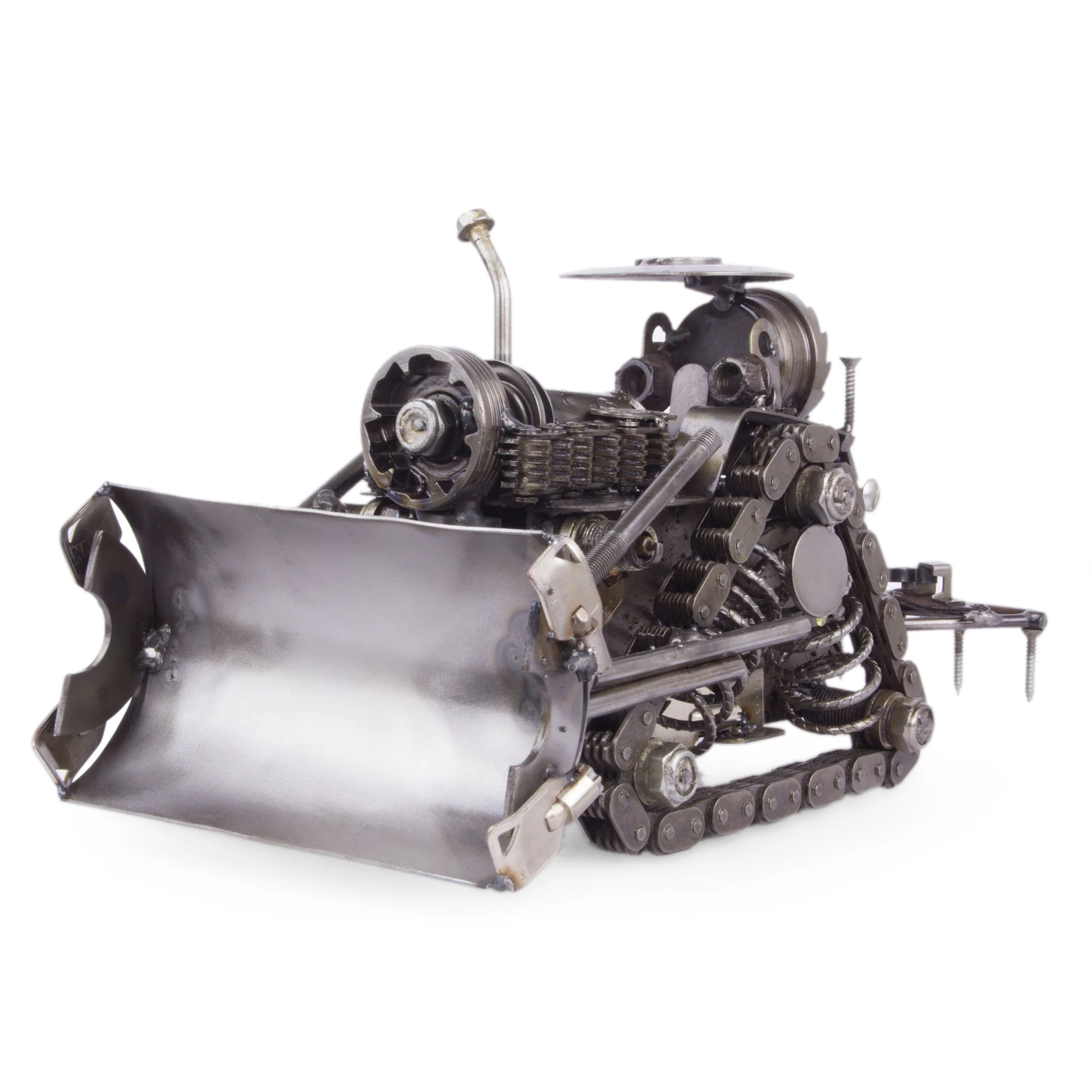 Rustic Bulldozer Metallic Metal Sculpture - Image 2