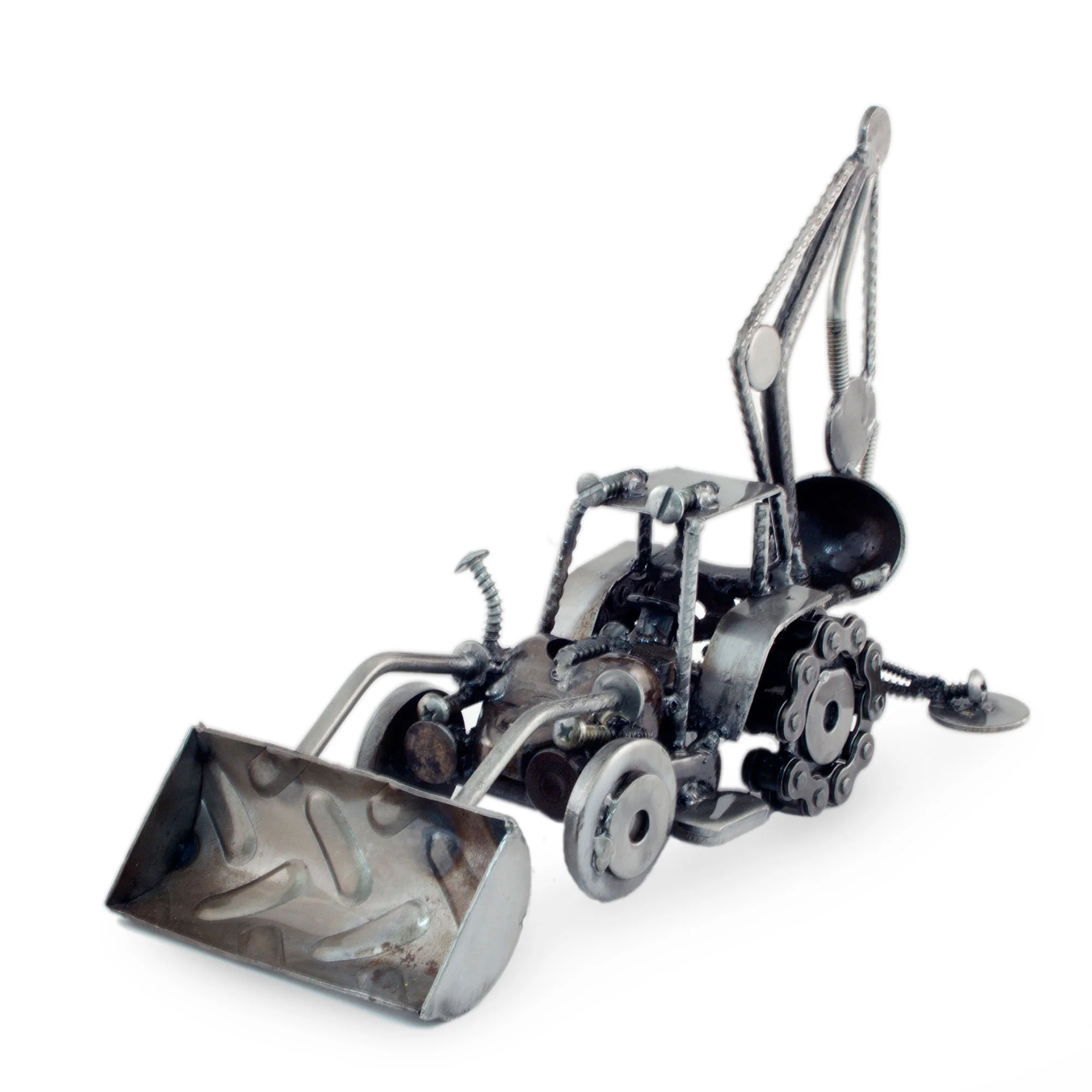 Rustic Bulldozer Recycled Metal Sculpture - Image 3