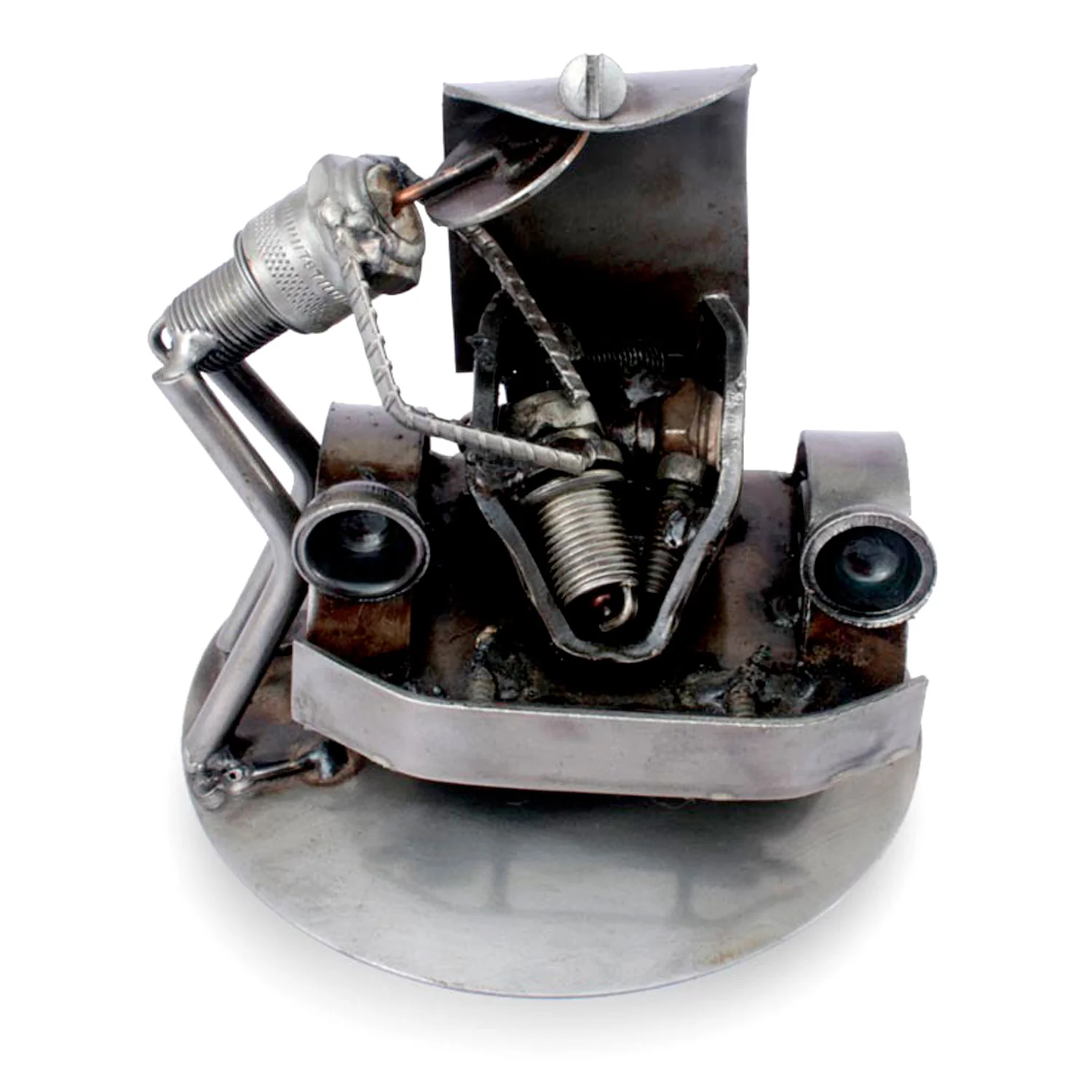 Rustic Car Mechanic Recycled Metal Sculpture - Image 2