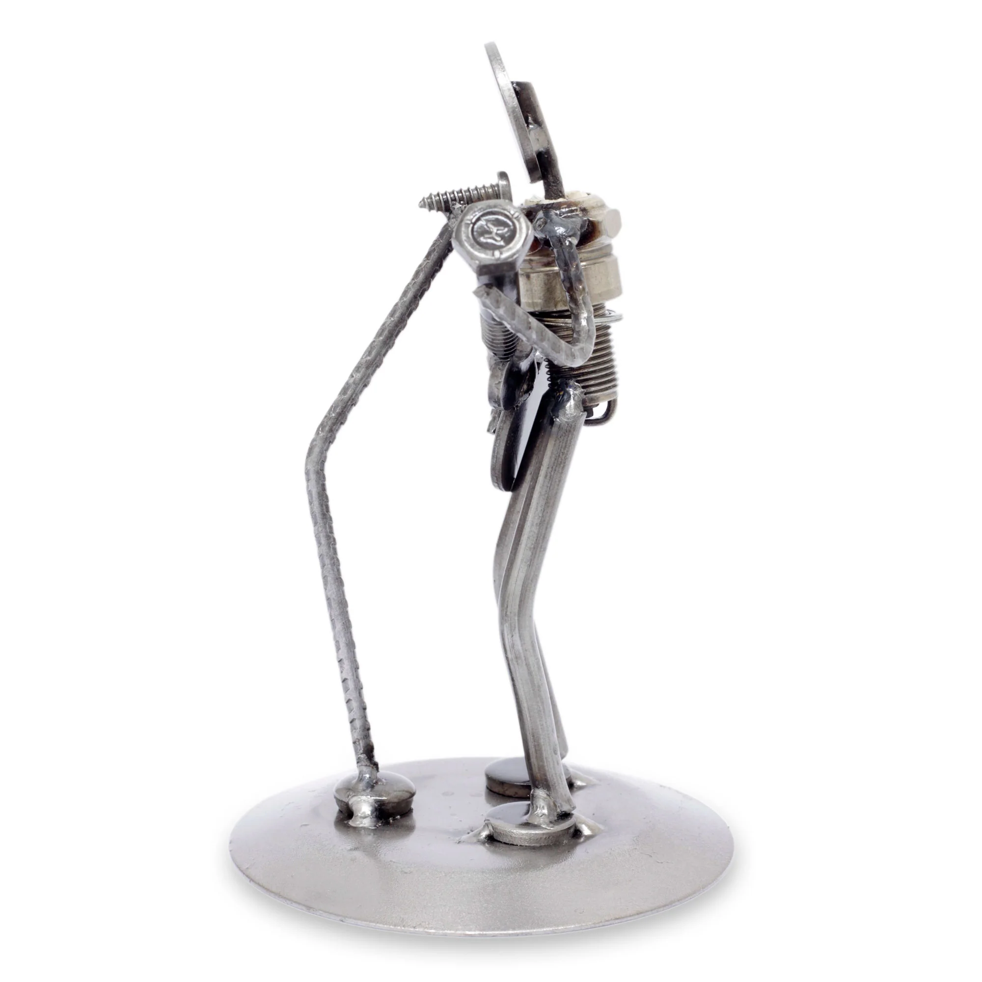 Rustic Folk Singer Metal Sculpture - Image 5