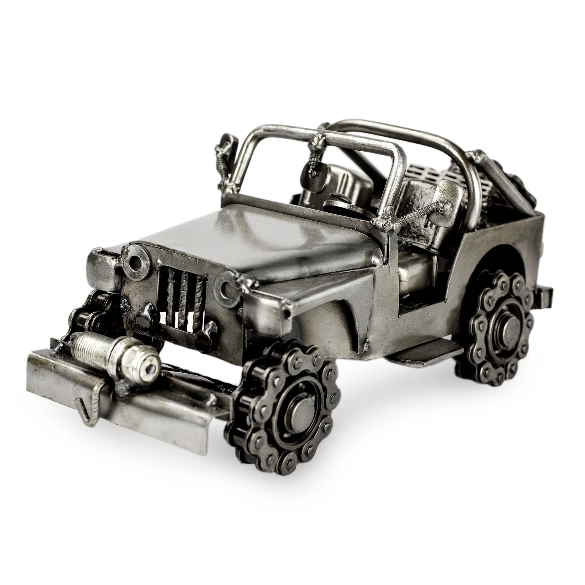 Rustic Off-Road Jeep Metal Sculpture - Image 3