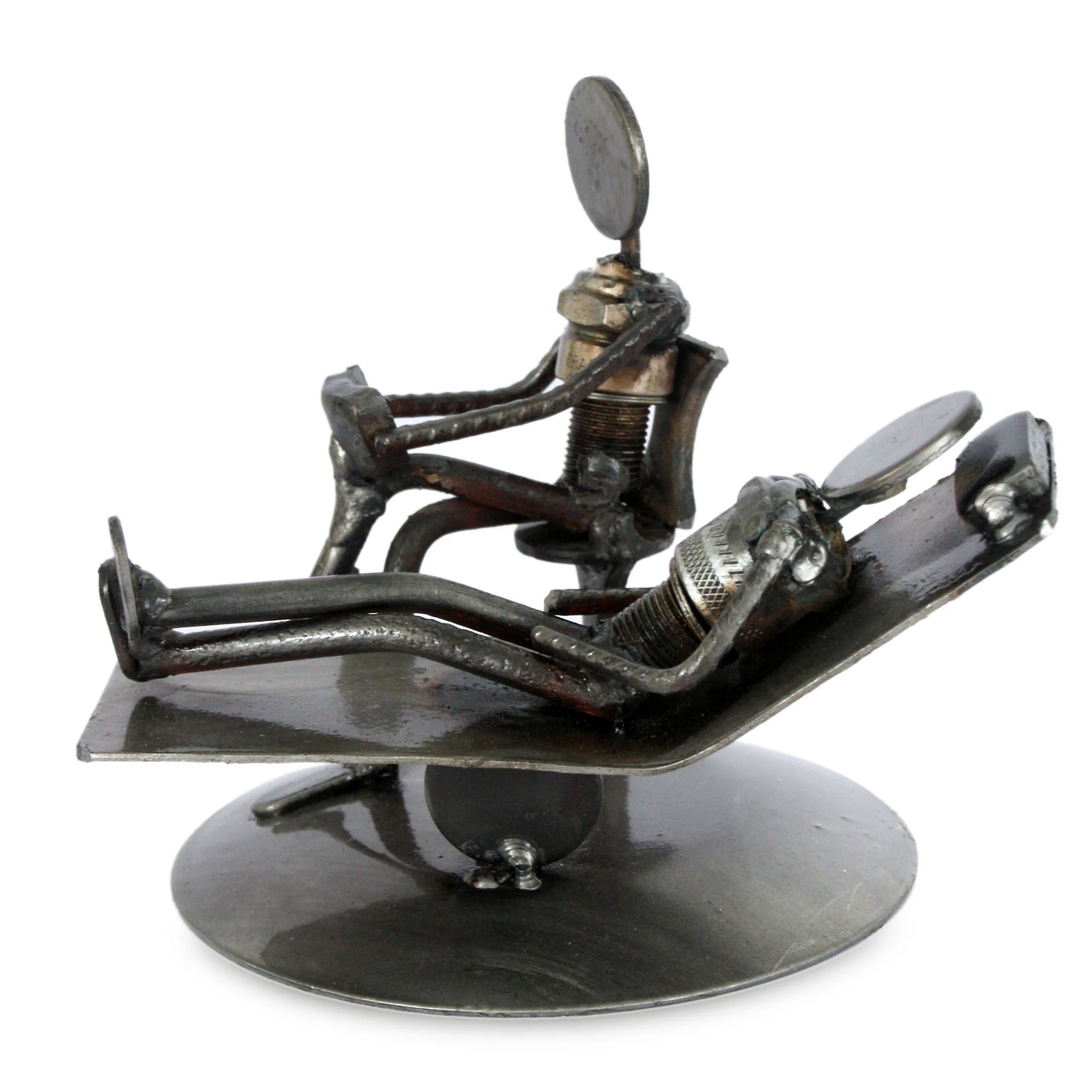 Rustic Psychotherapist Iron Sculpture - Image 2