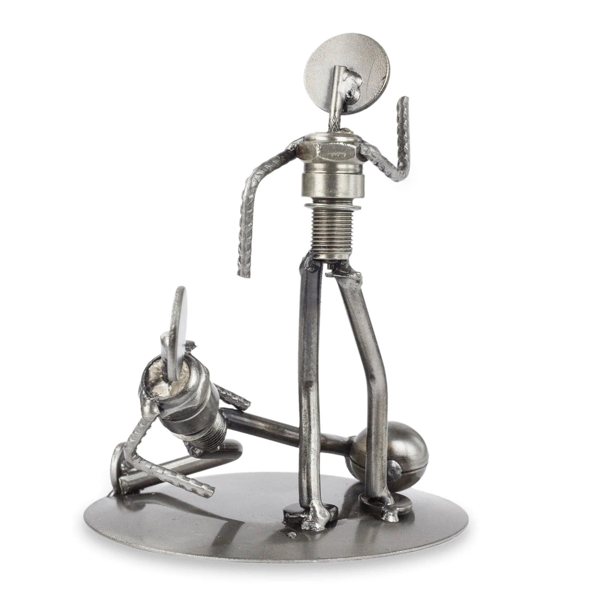 Rustic Soccer Champs Recycled Metal Sculpture - Image 4