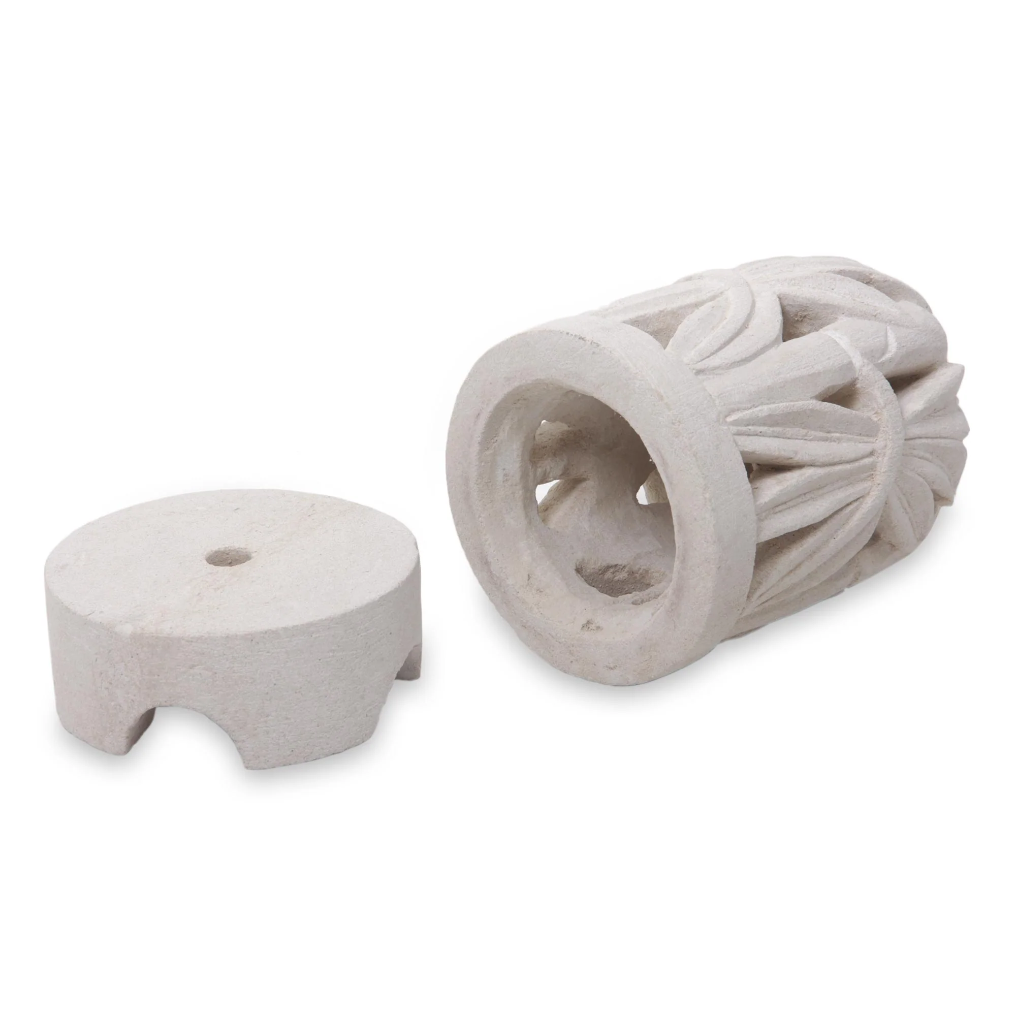 Rustling Bamboo Limestone Bamboo Sculpture Tealight Candleholder - Image 3