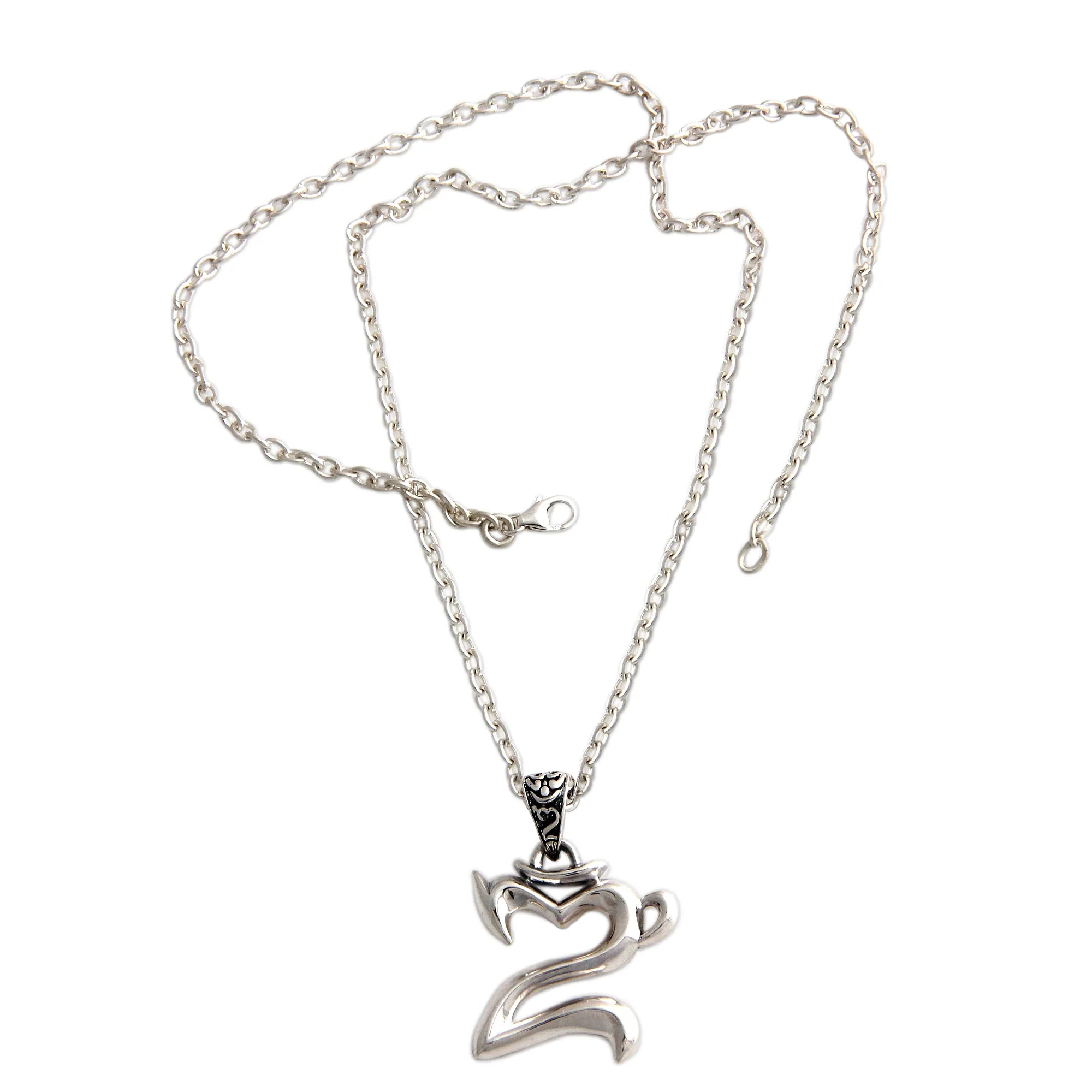 Sanskrit Om Men's sterling silver necklace - Image 2