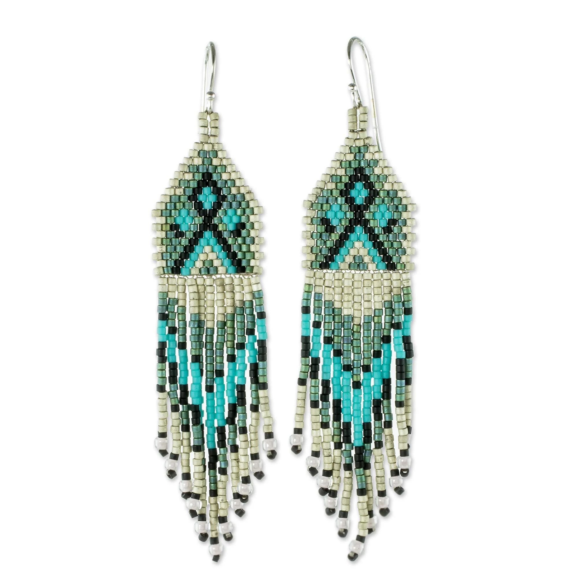 Santiago Kites Long Beaded Waterfall Earrings - Image 2