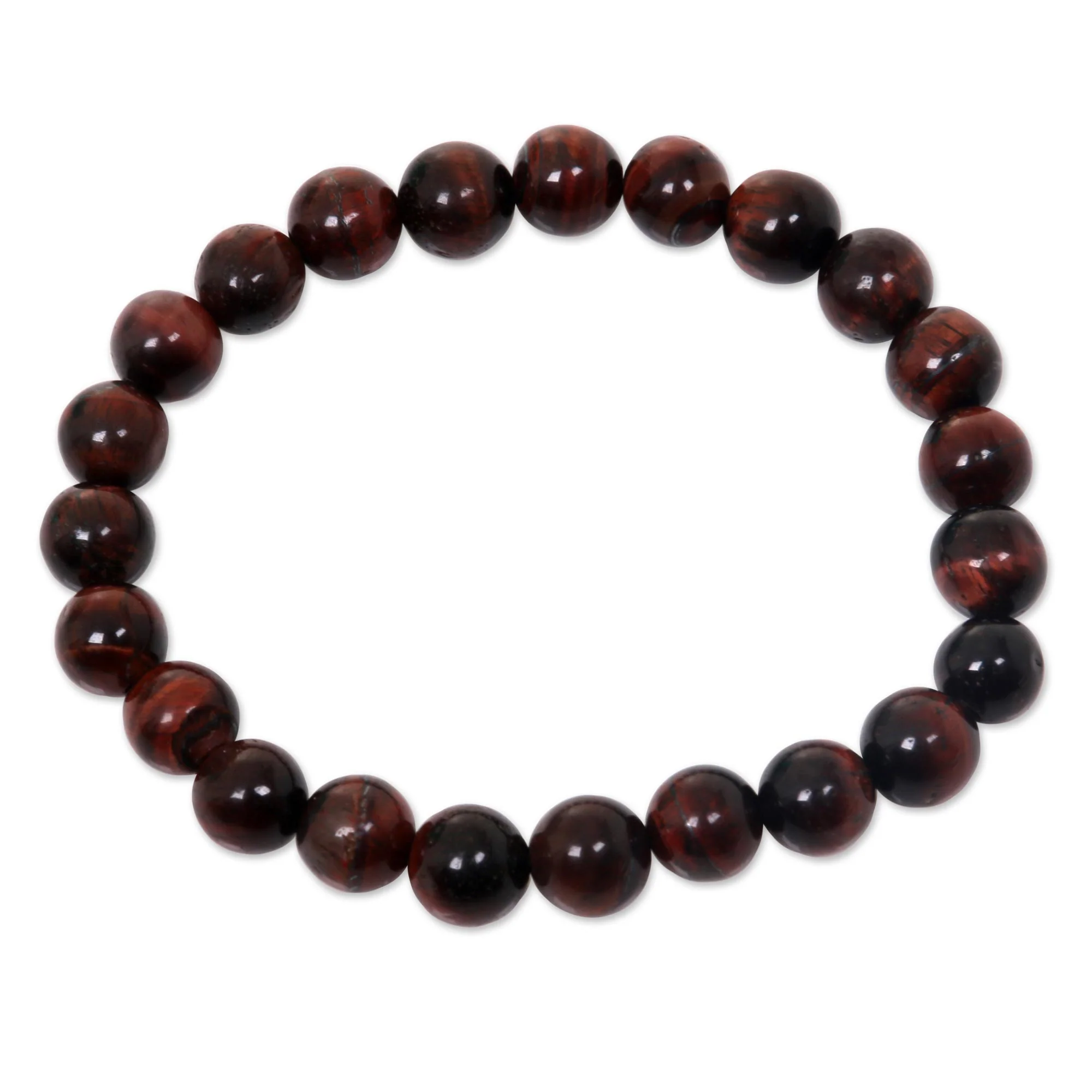 Sanur Chocolate Women's Brown Agate Beaded Stretch Bracelet - Image 2