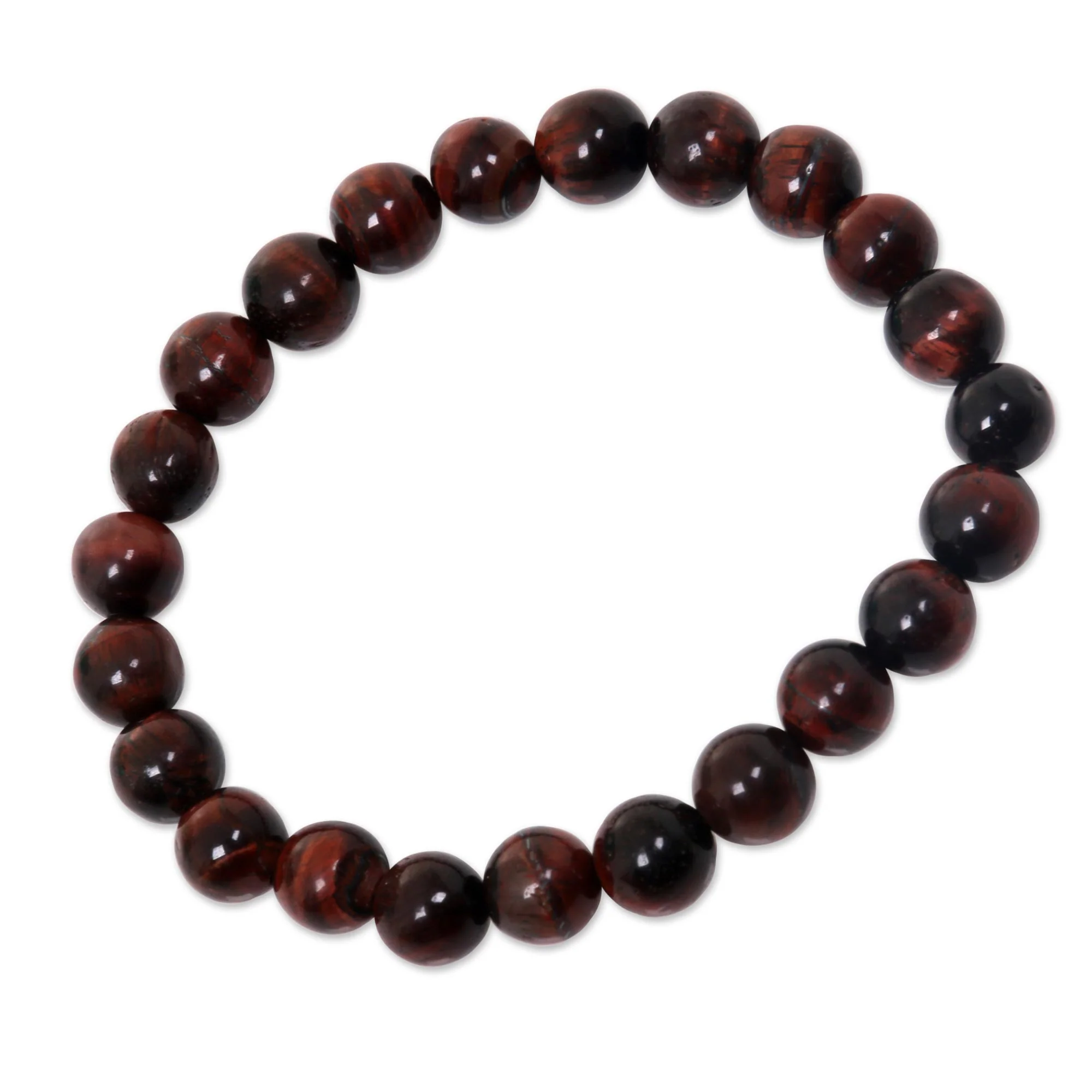 Sanur Chocolate Women's Brown Agate Beaded Stretch Bracelet - Image 3