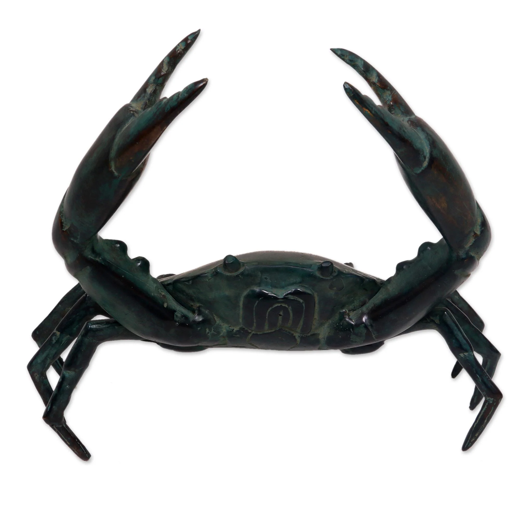 Sanur Crab Realistic Handcrafted Antiqued Bronze Crab Sculpture - Image 3