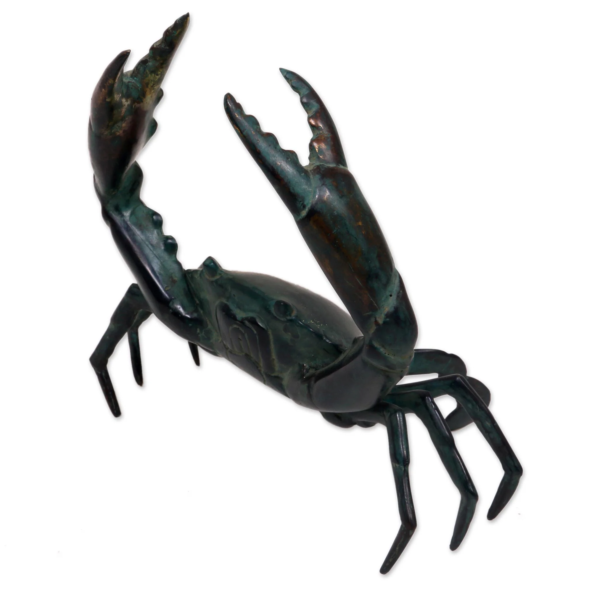 Sanur Crab Realistic Handcrafted Antiqued Bronze Crab Sculpture - Image 4