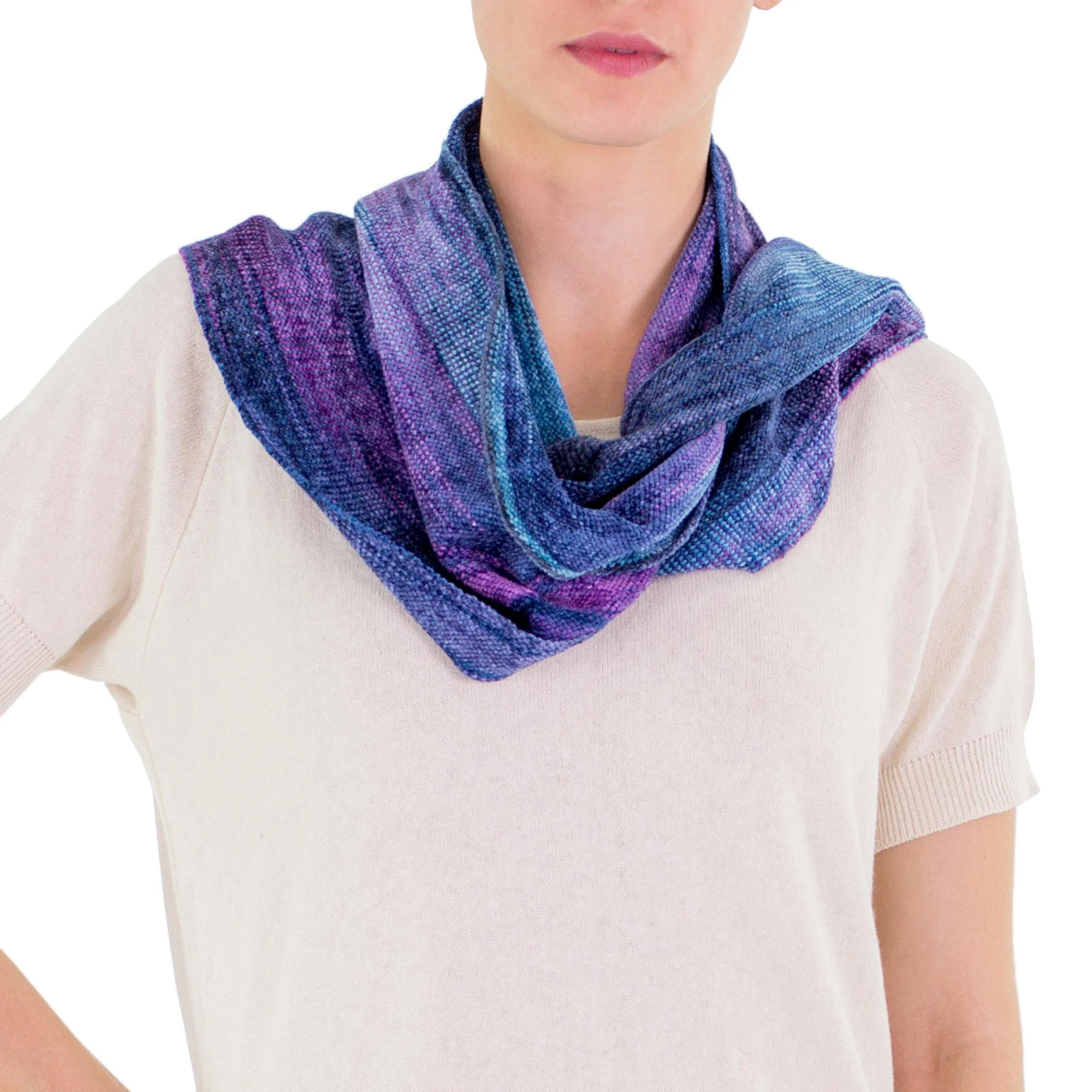 Sapphire Dreamer Blue Bamboo Scarf - Image 3