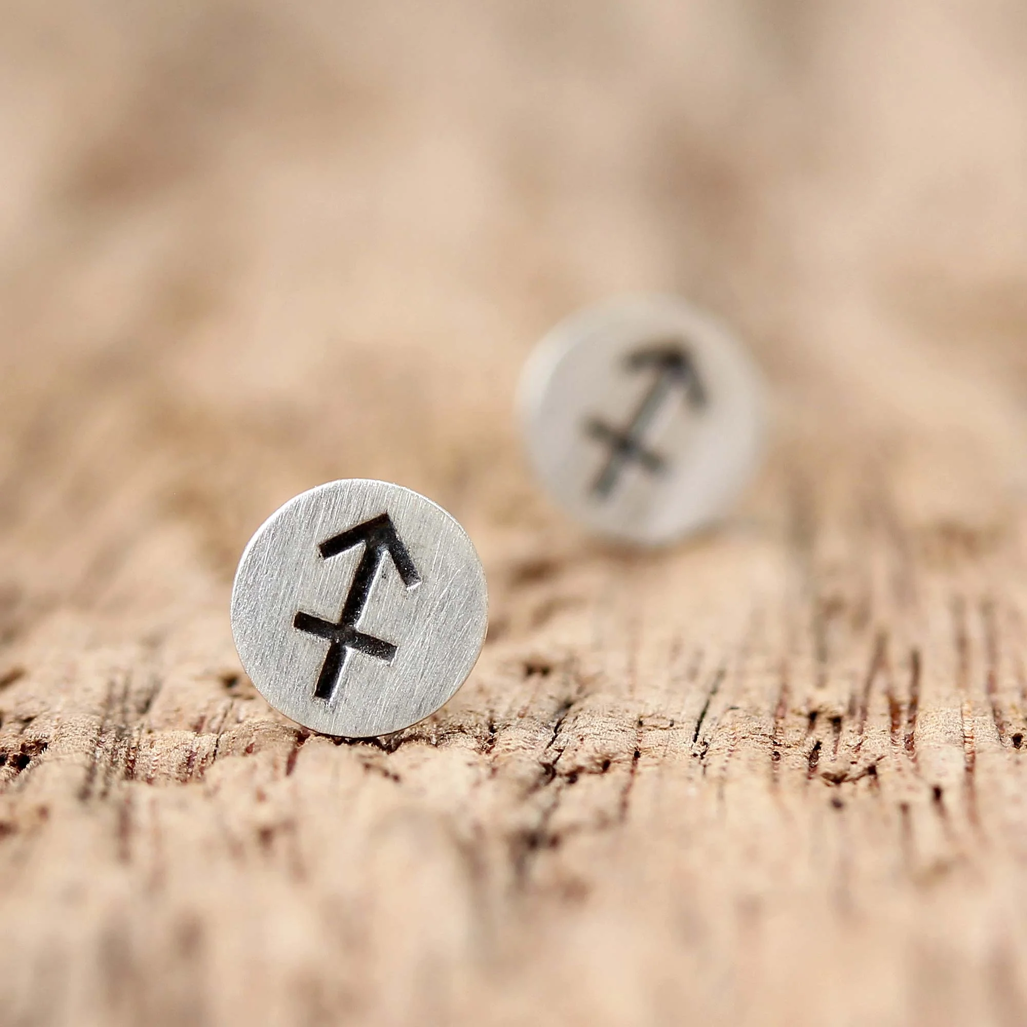 Satin Sagittarius Sterling Silver Sagittarius Stud Earrings from Thailand - Image 4