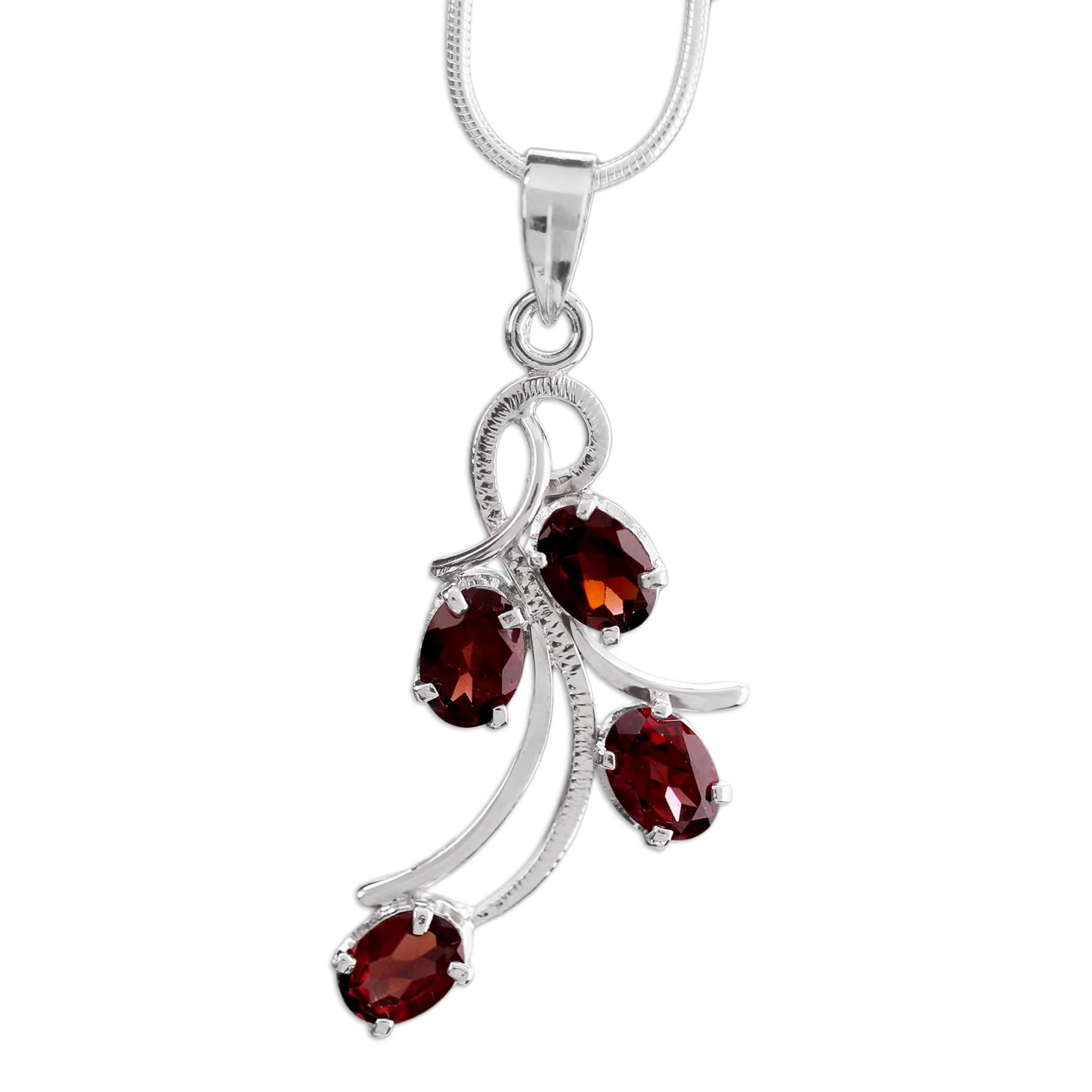 Scarlet Petals Sterling Silver Necklace - Image 2