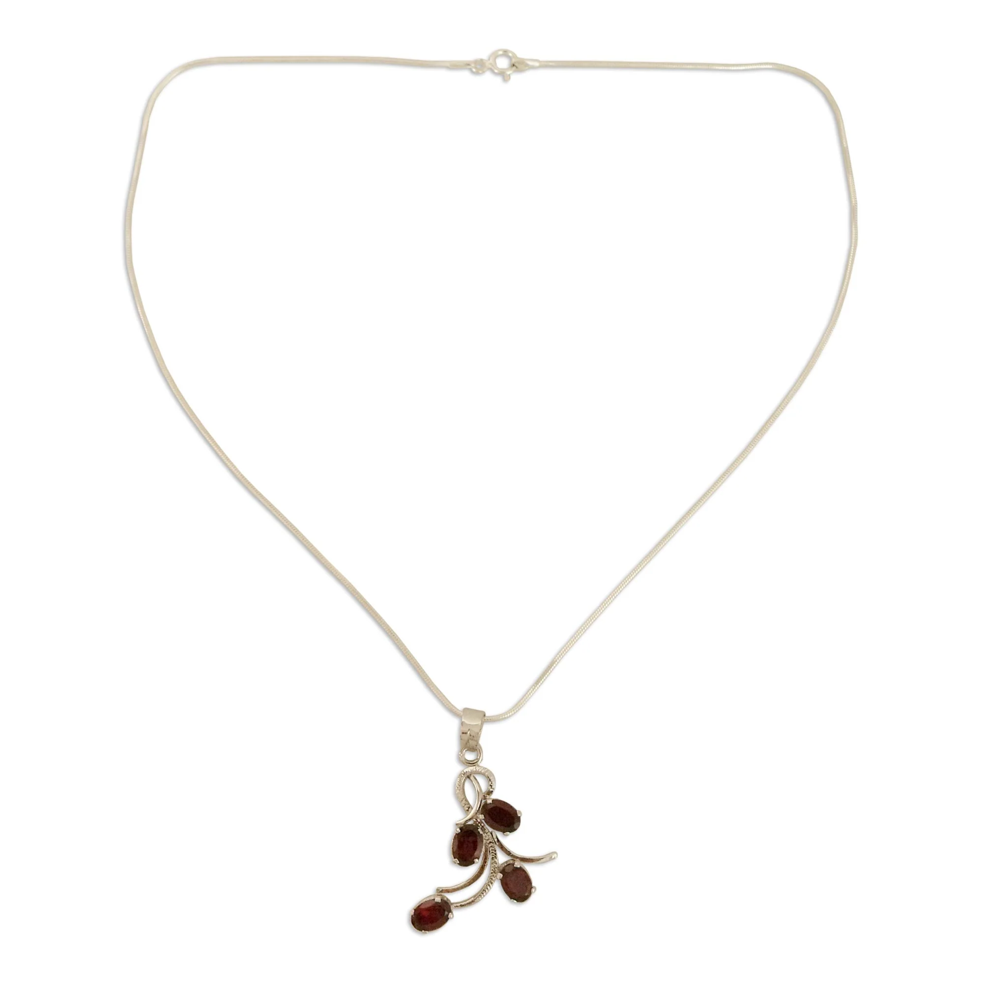 Scarlet Petals Sterling Silver Necklace - Image 4
