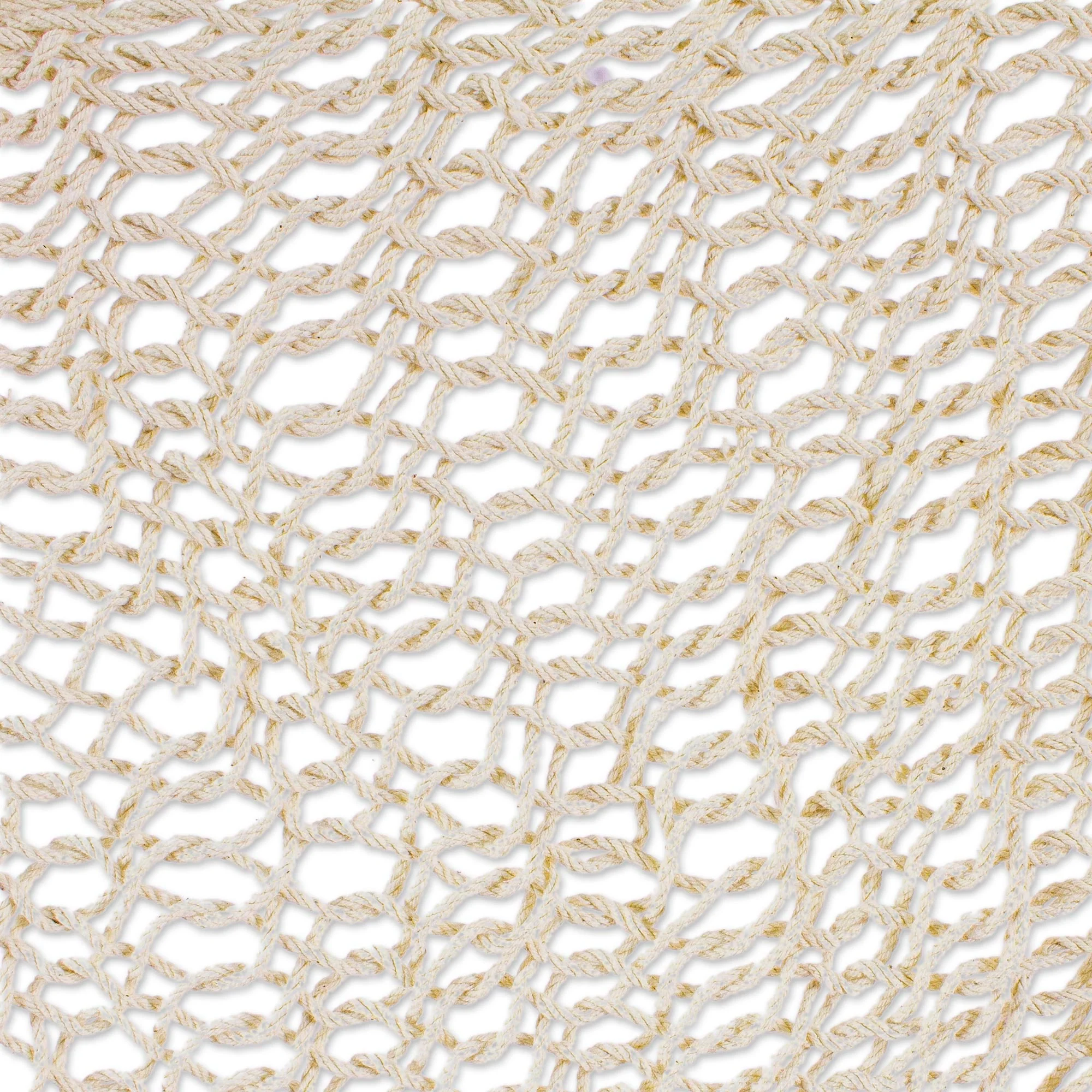 Sea Breezes in Ivory Ivory Fringed Cotton Rope Mayan Hammock Swing from Mexico - Image 5