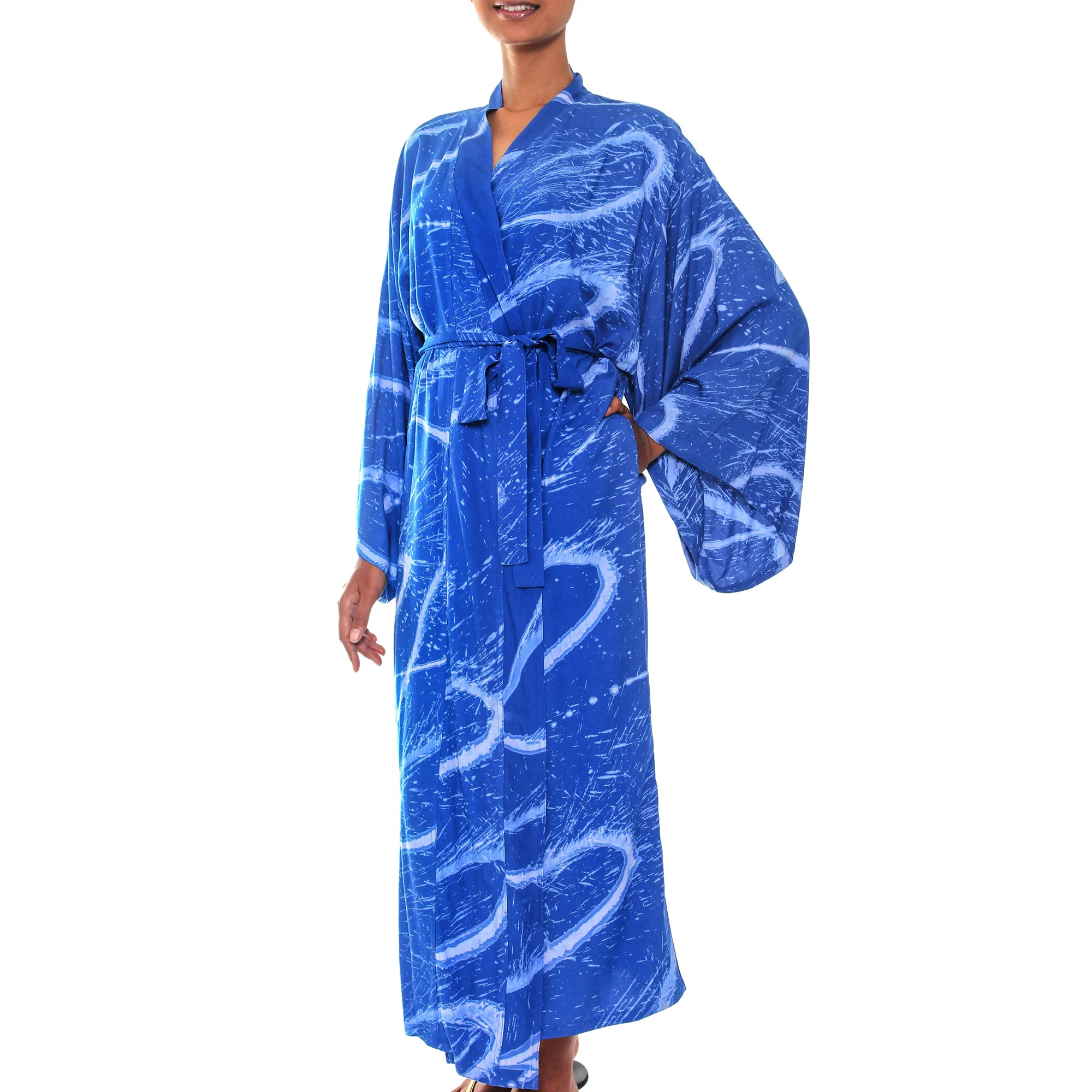Sea of Sapphire Batik Women's Robe - Image 2