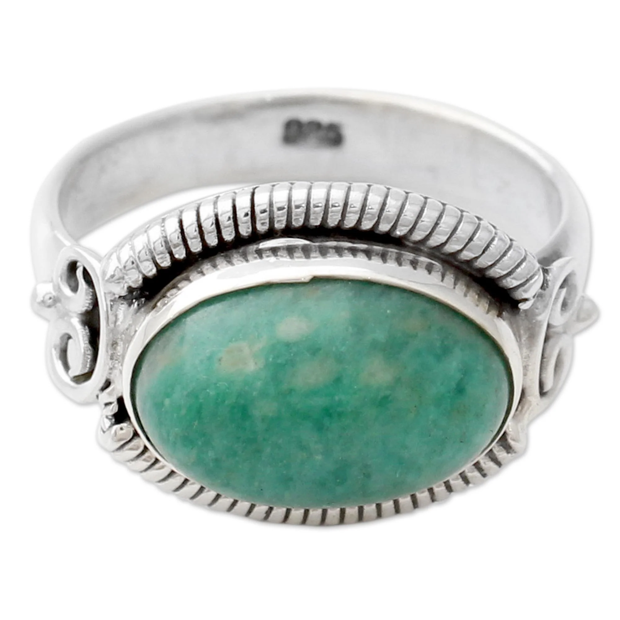 Seafoam Amazonite & Silver Ring - Image 2