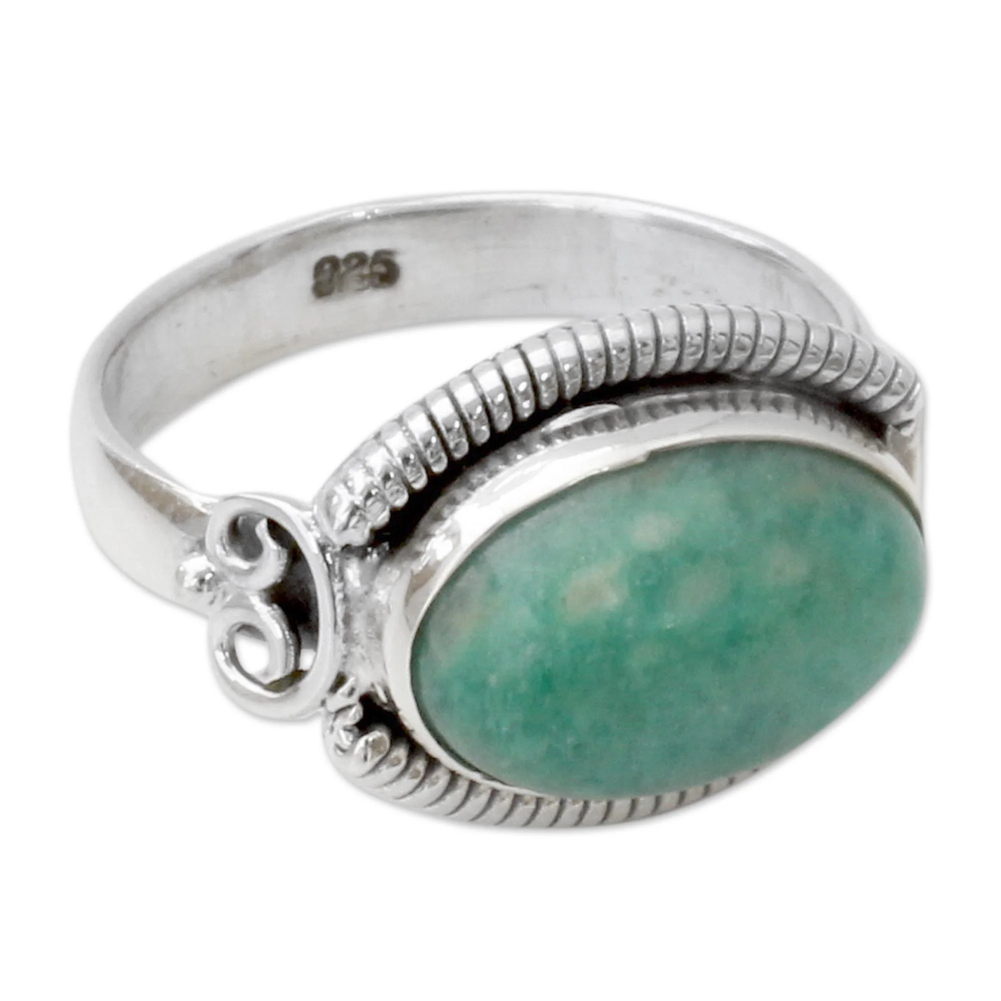 Seafoam Amazonite & Silver Ring - Image 3