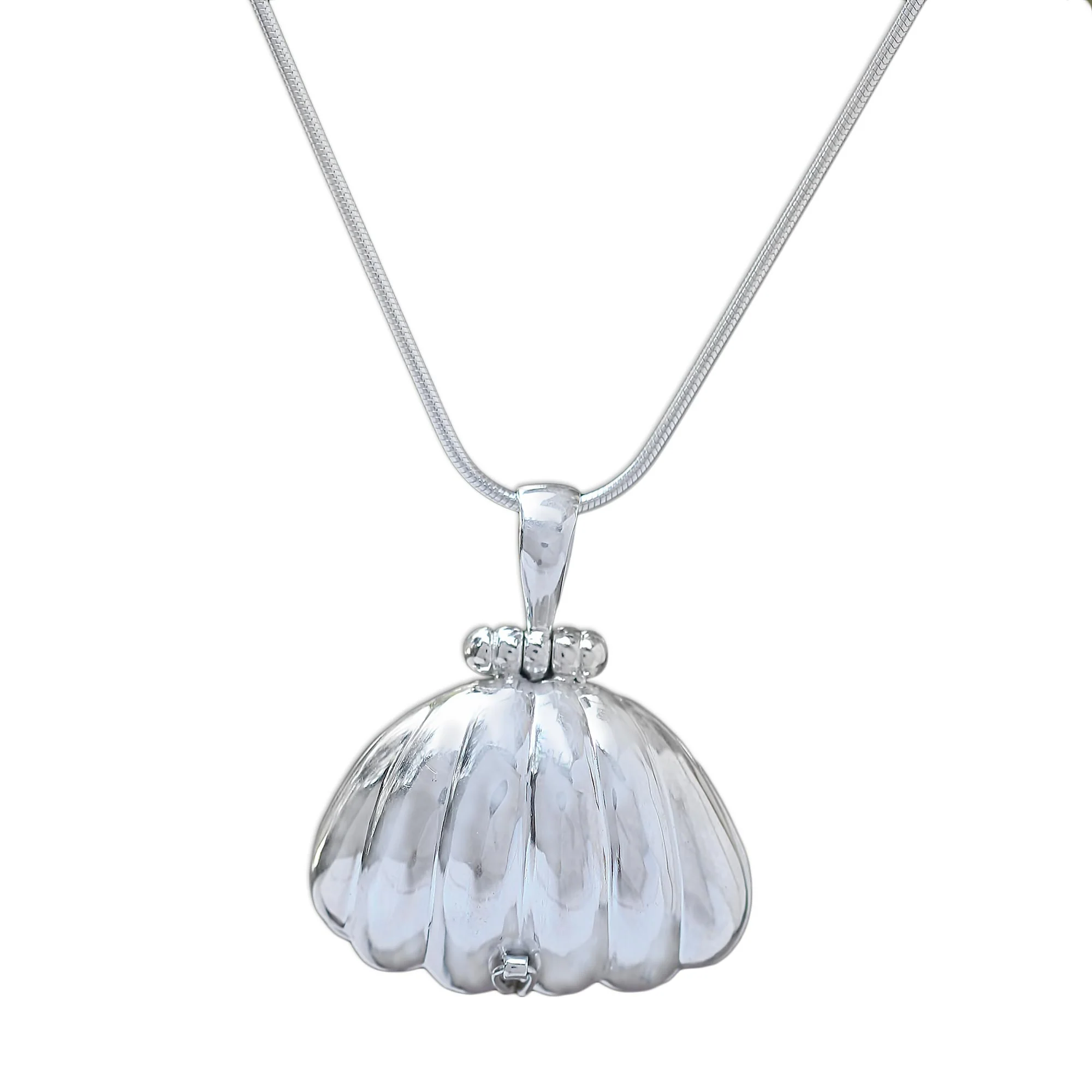 Seashell Sterling Silver Locket Necklace - Image 2