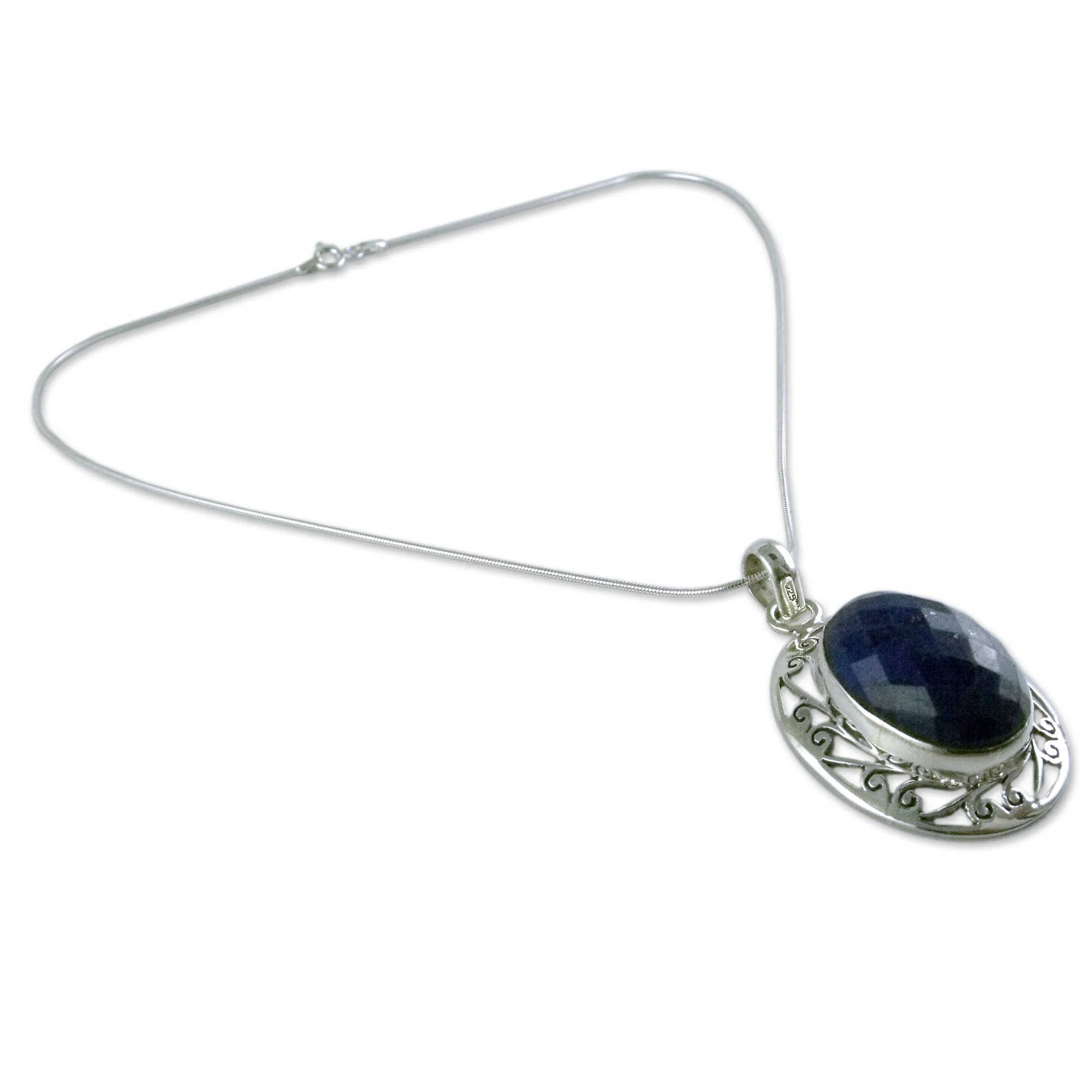 Seductive Blue Sterling Silver Necklace - Image 2