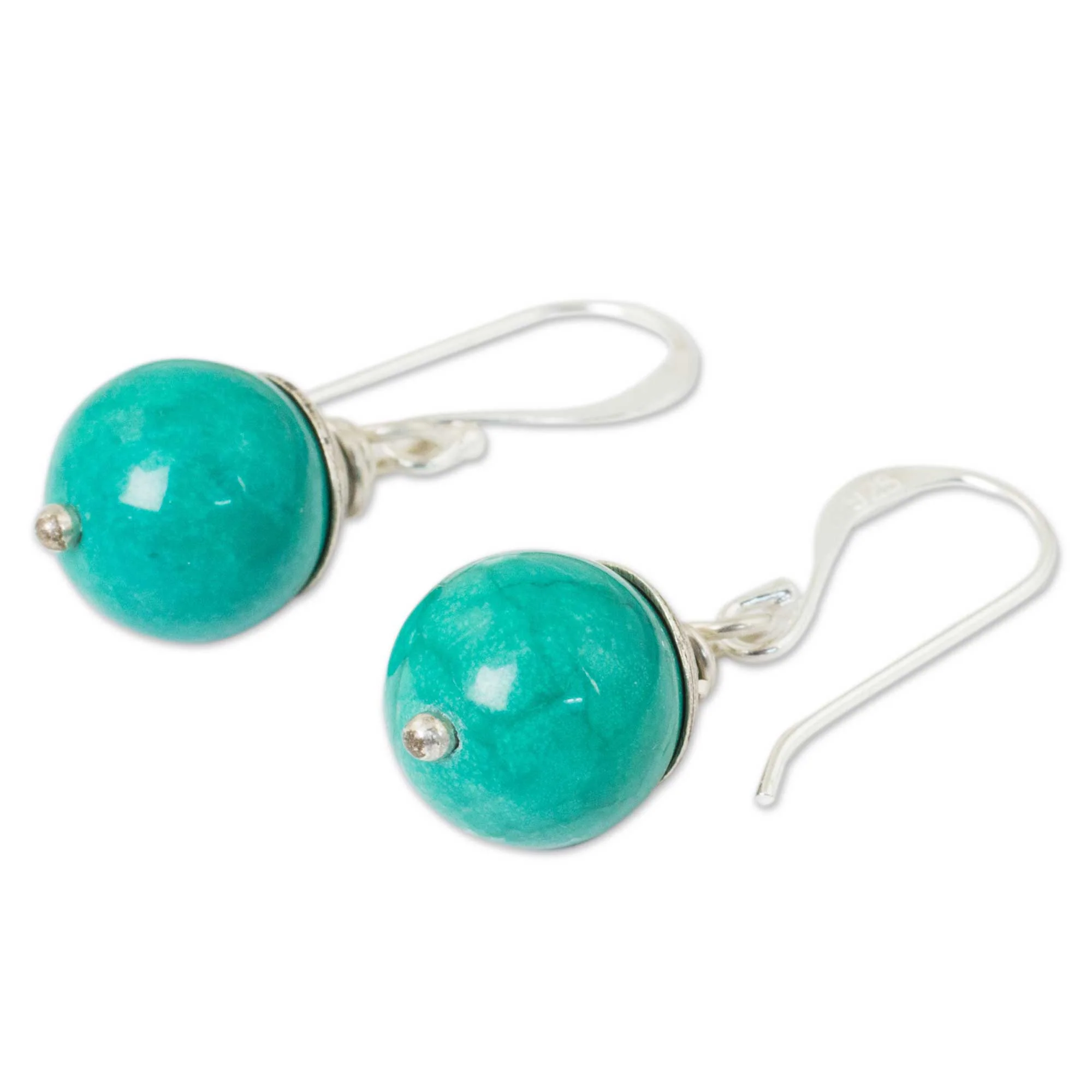 Sensation Dyed Calcite and Sterling Silver Handcrafted Thai Earrings - Image 3